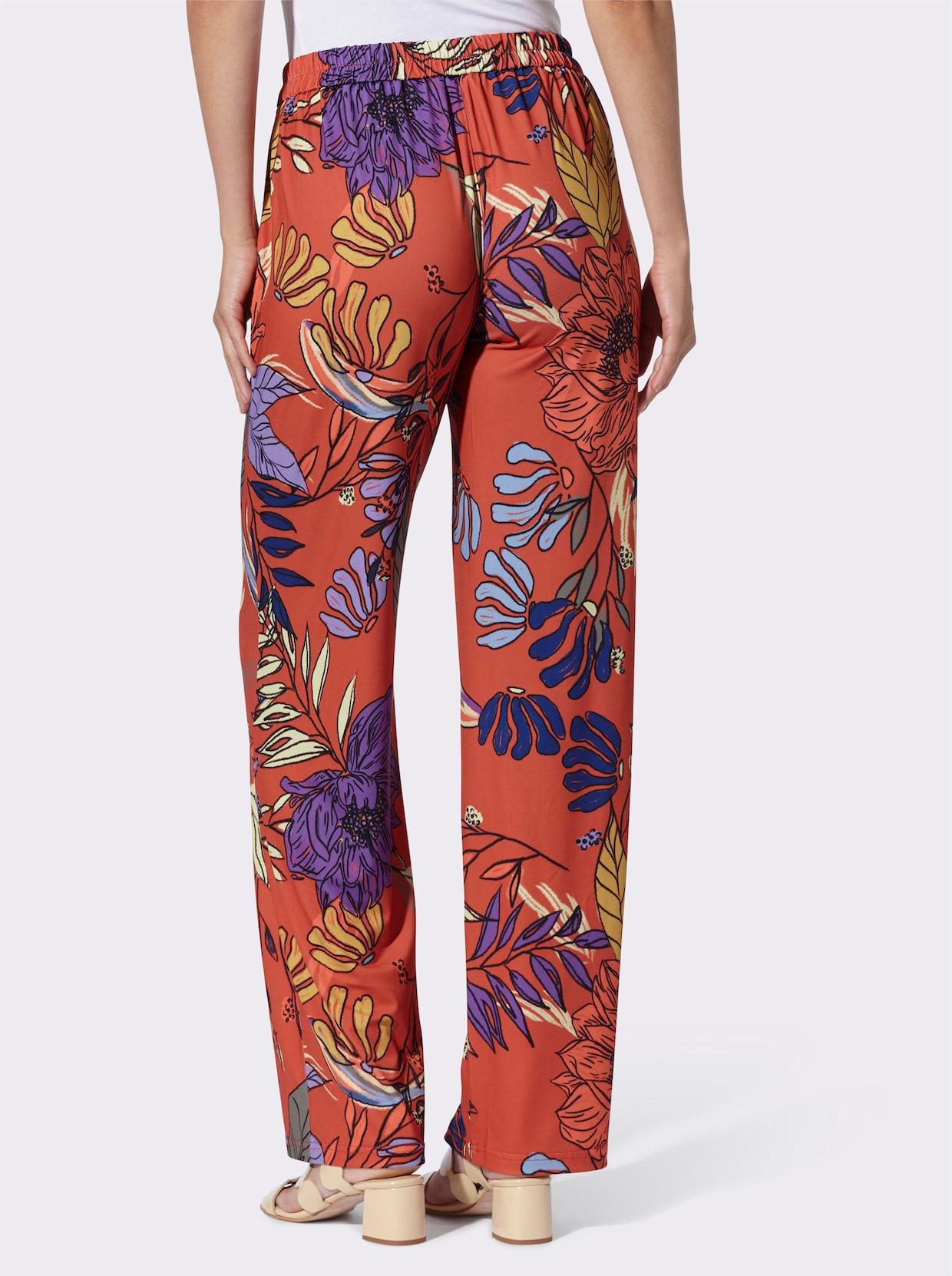 heine Druckhose - terra-lavendel-bedruckt