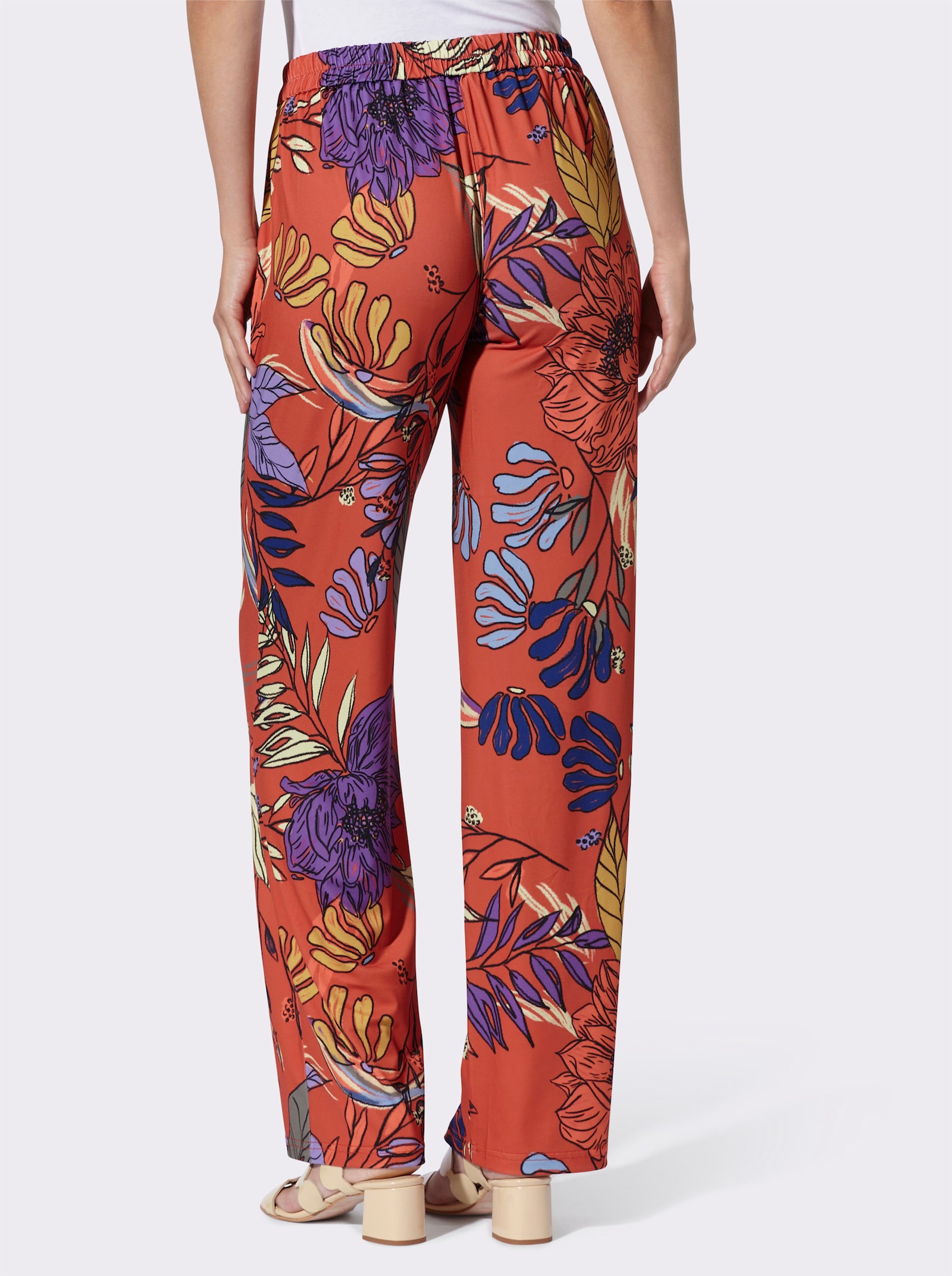 heine Druckhose mit Dehnbund - terra-lavendel-bedruckt