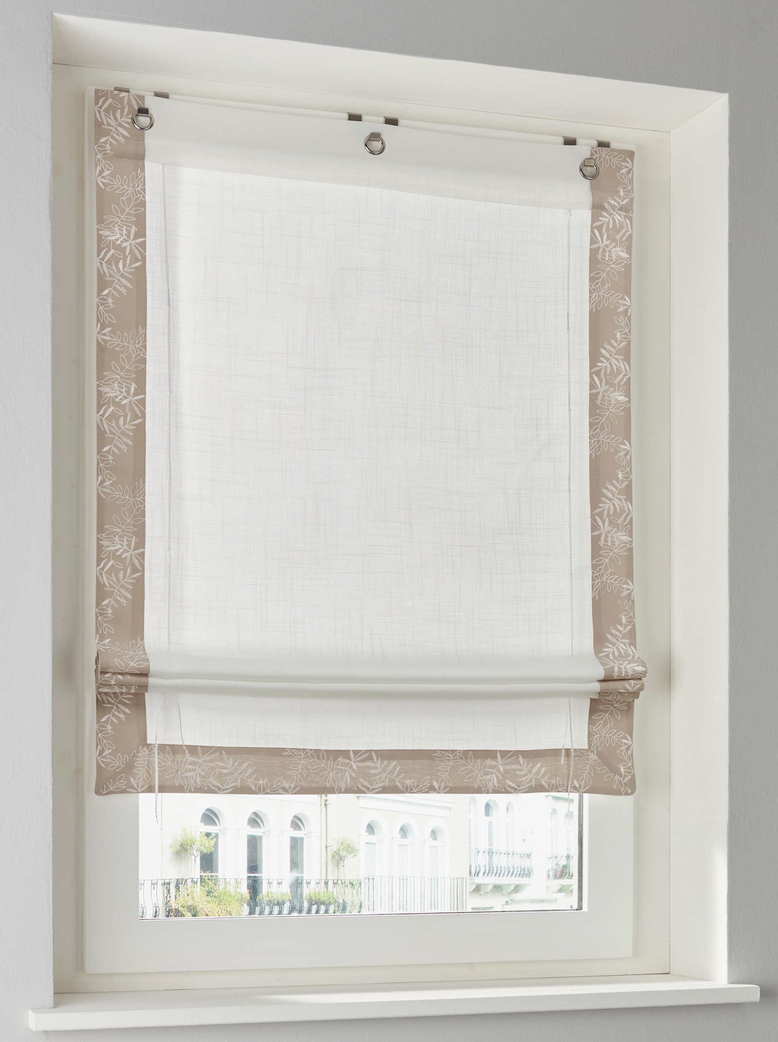 heine home Bändchenrollo - weiß-beige