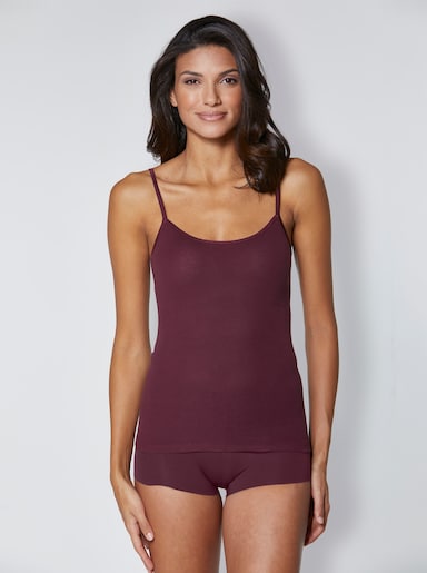 Nina von C. Trägertop aus Feinripp - bordeaux