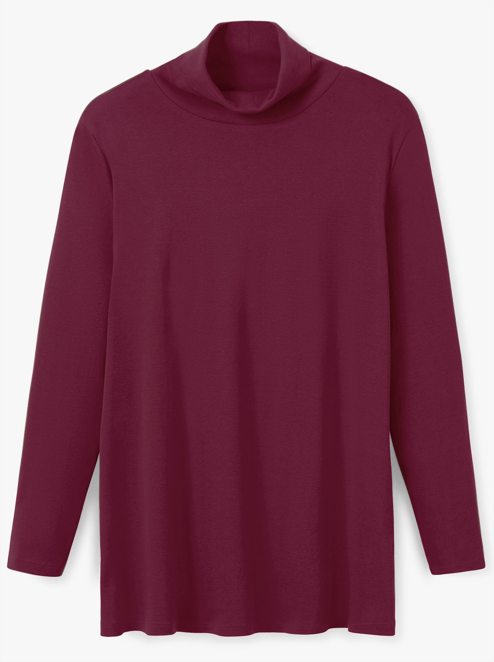 sheego Rollkragenshirt in A-Linie - bordeaux