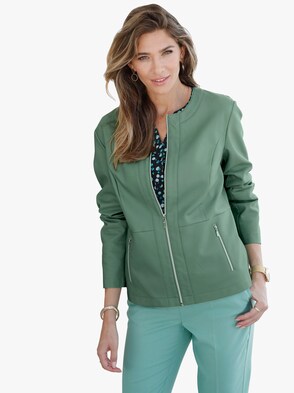 Lederimitat-Jacke - lindgrün