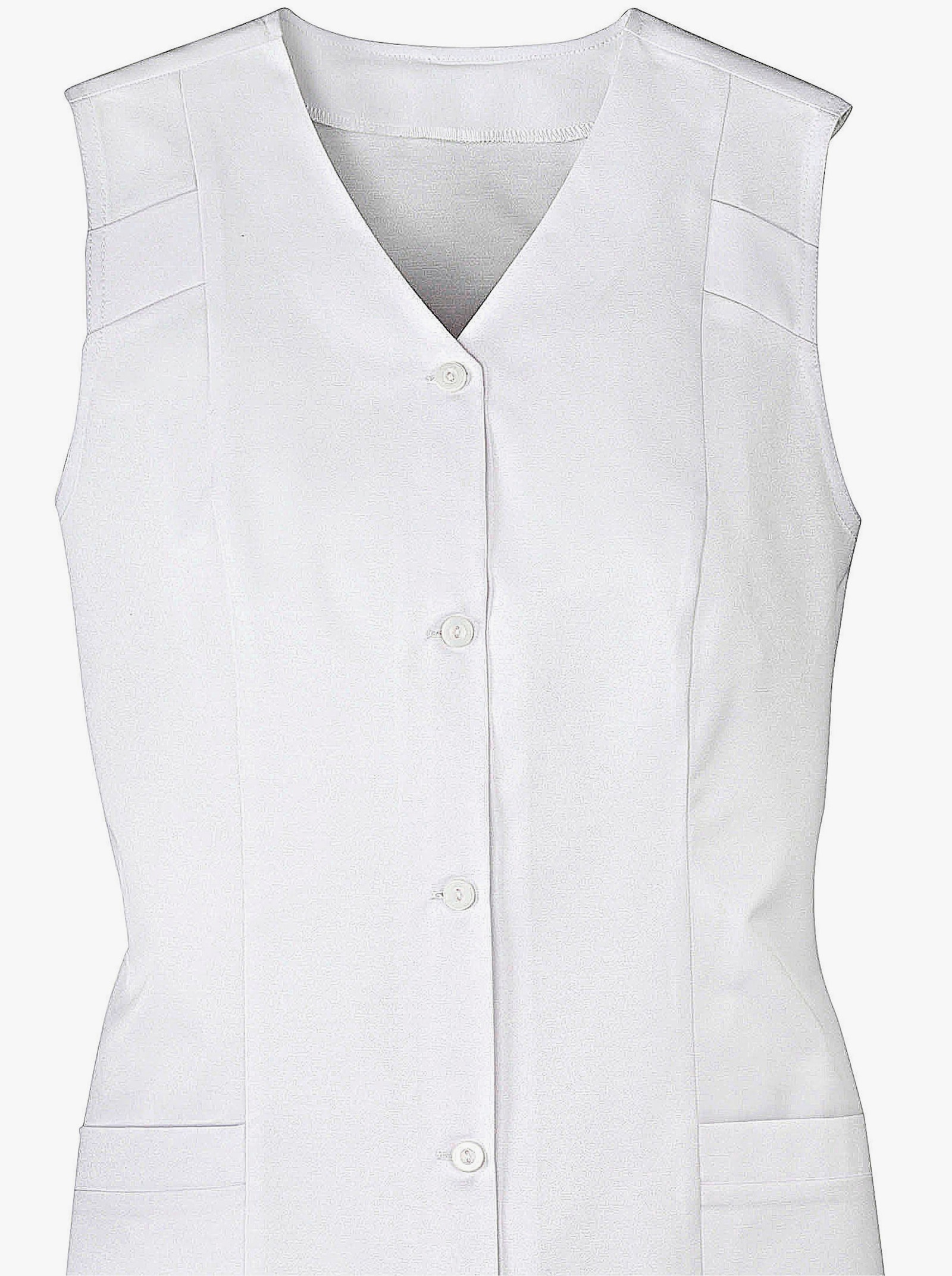 Schort met opgestikte zakken - wit