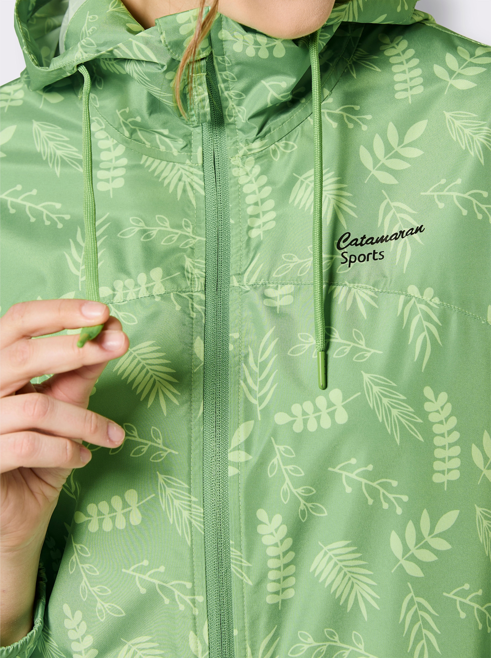 Catamaran Sports Funktionsjacke mit Reißverschluss-Tasche hinten - apfel-reseda