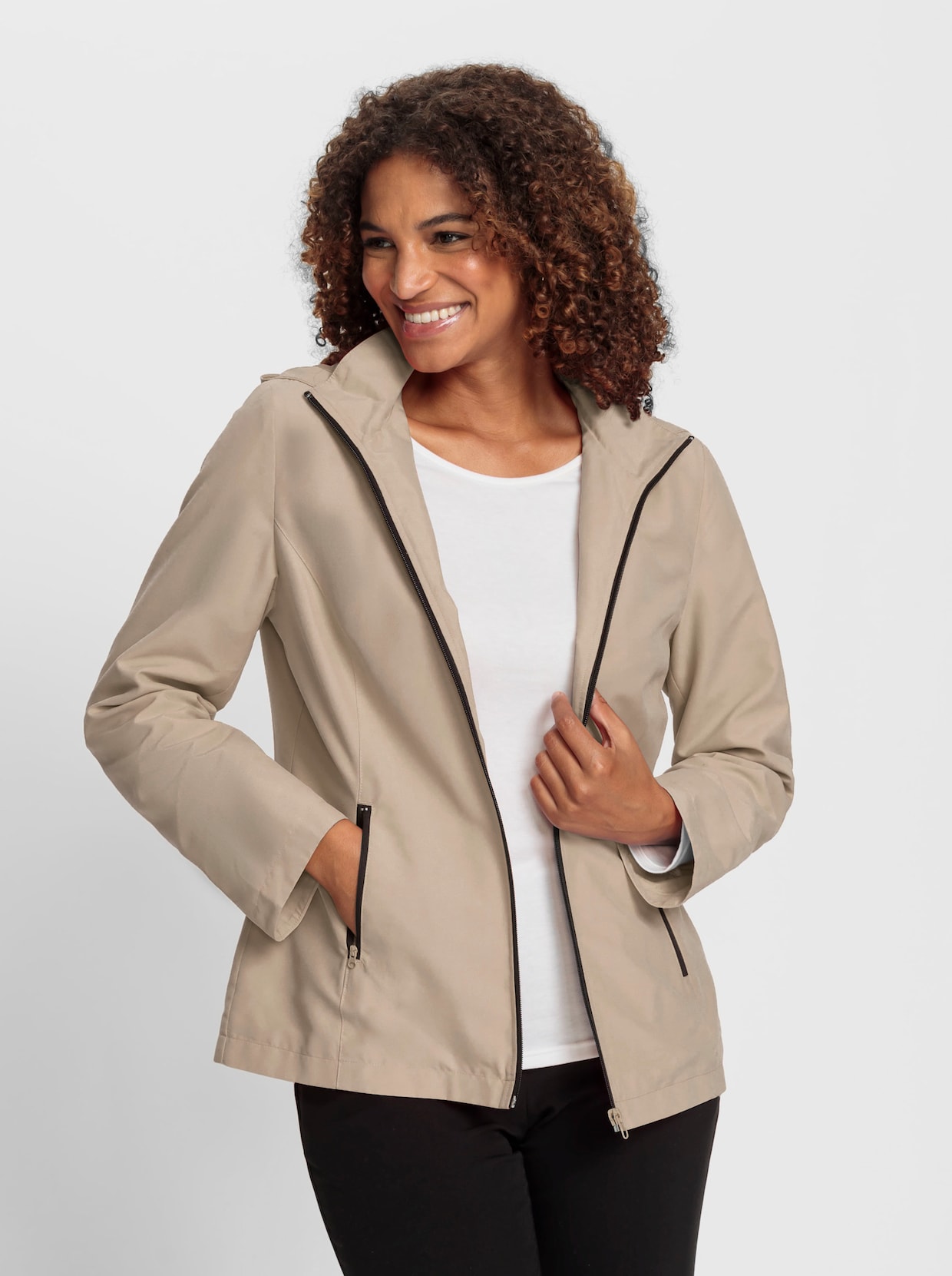 Jack met capuchon - beige