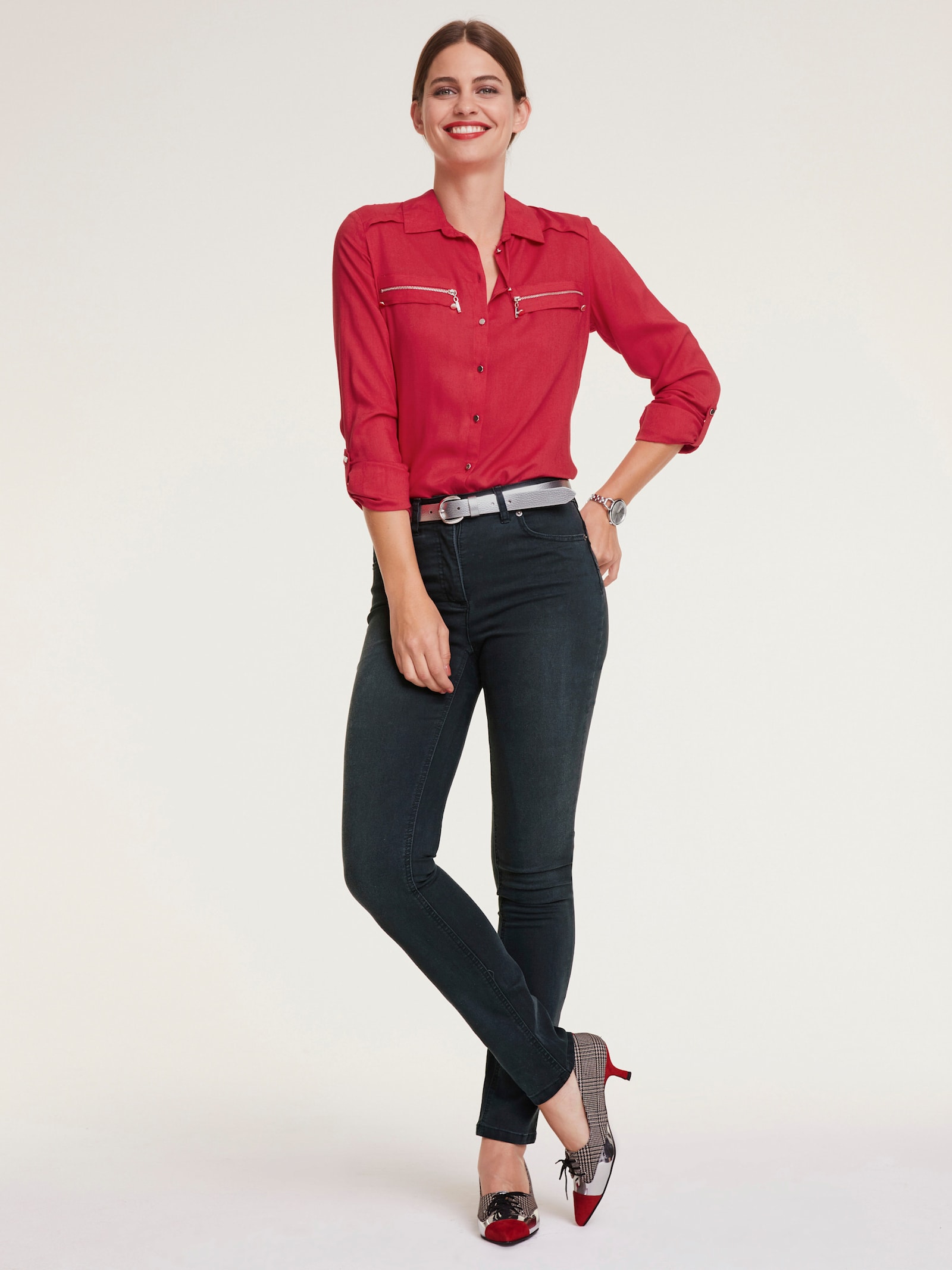 heine Skinny Jeans im Used-Look - black denim