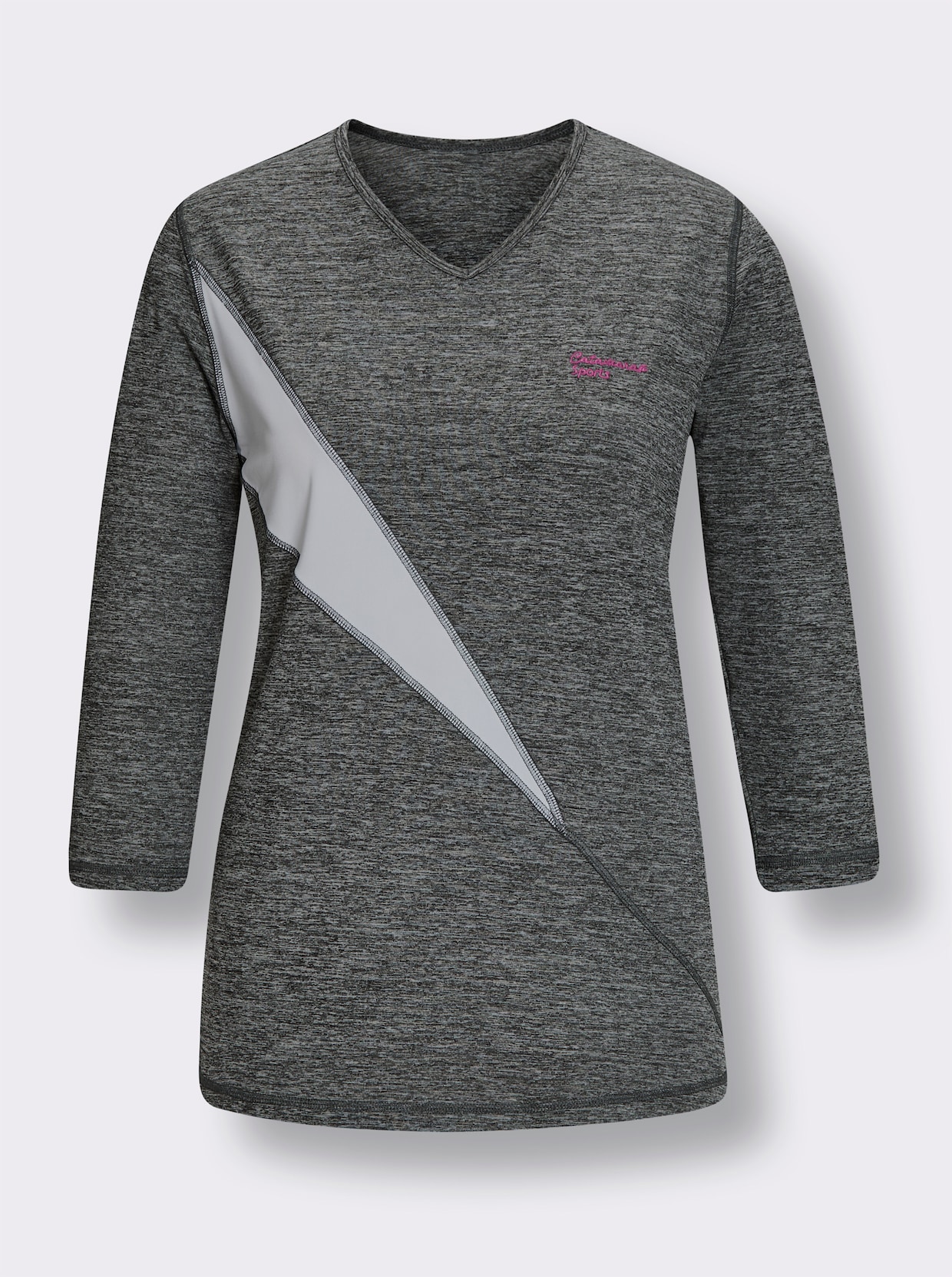 Catamaran Sports Functioneel shirt - grijs gemêleerd + wit