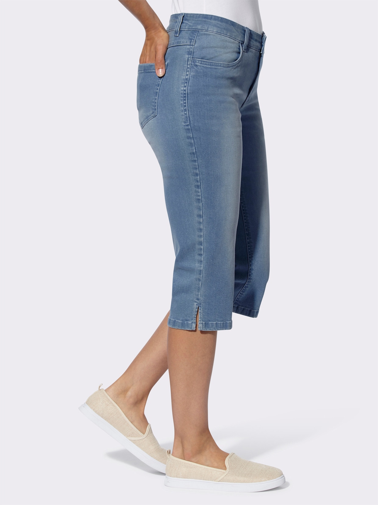 Capri-jeans - blue-bleached