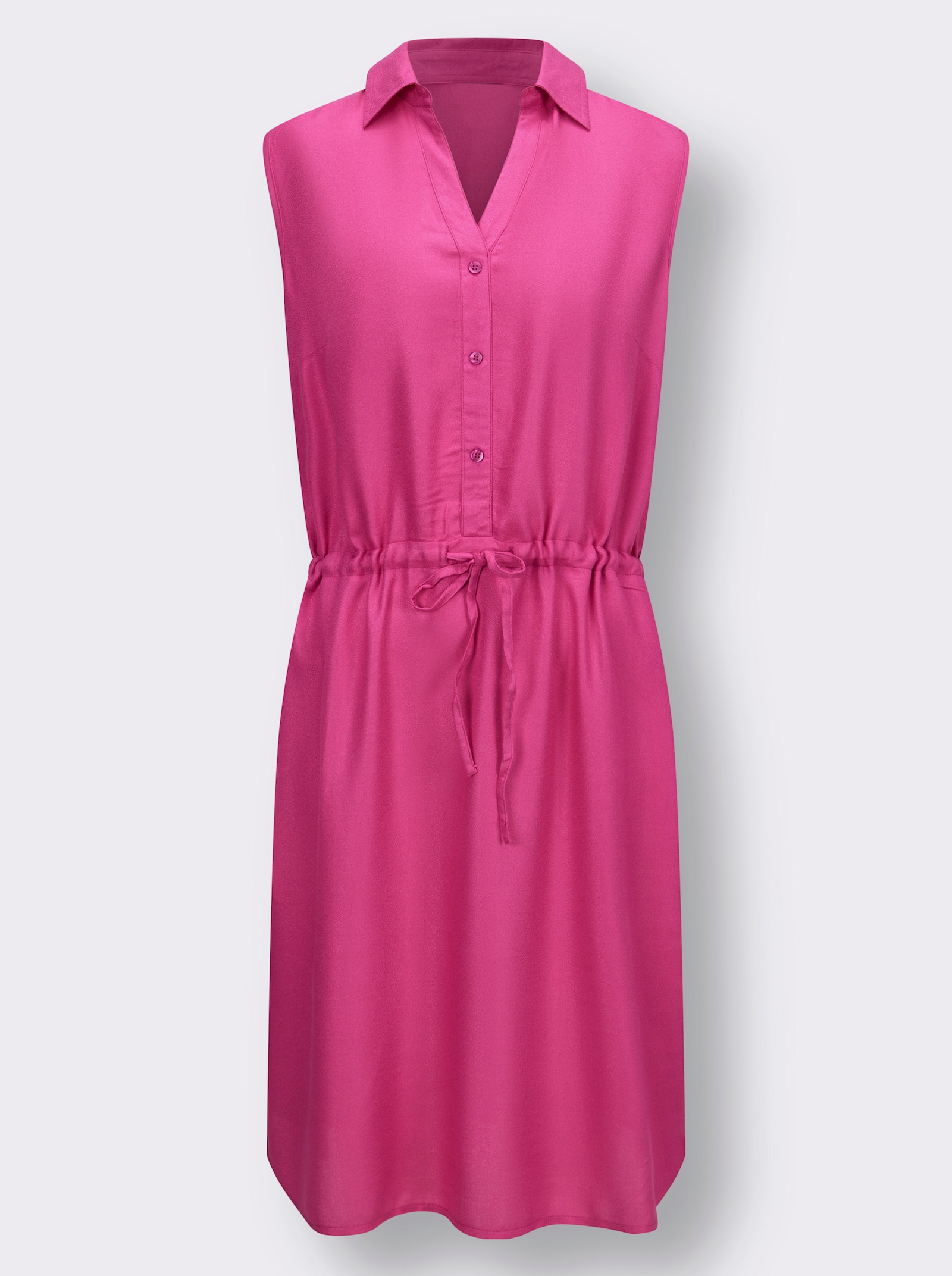 Sommerkleid mit Tunnelzug in der Taille - fuchsia