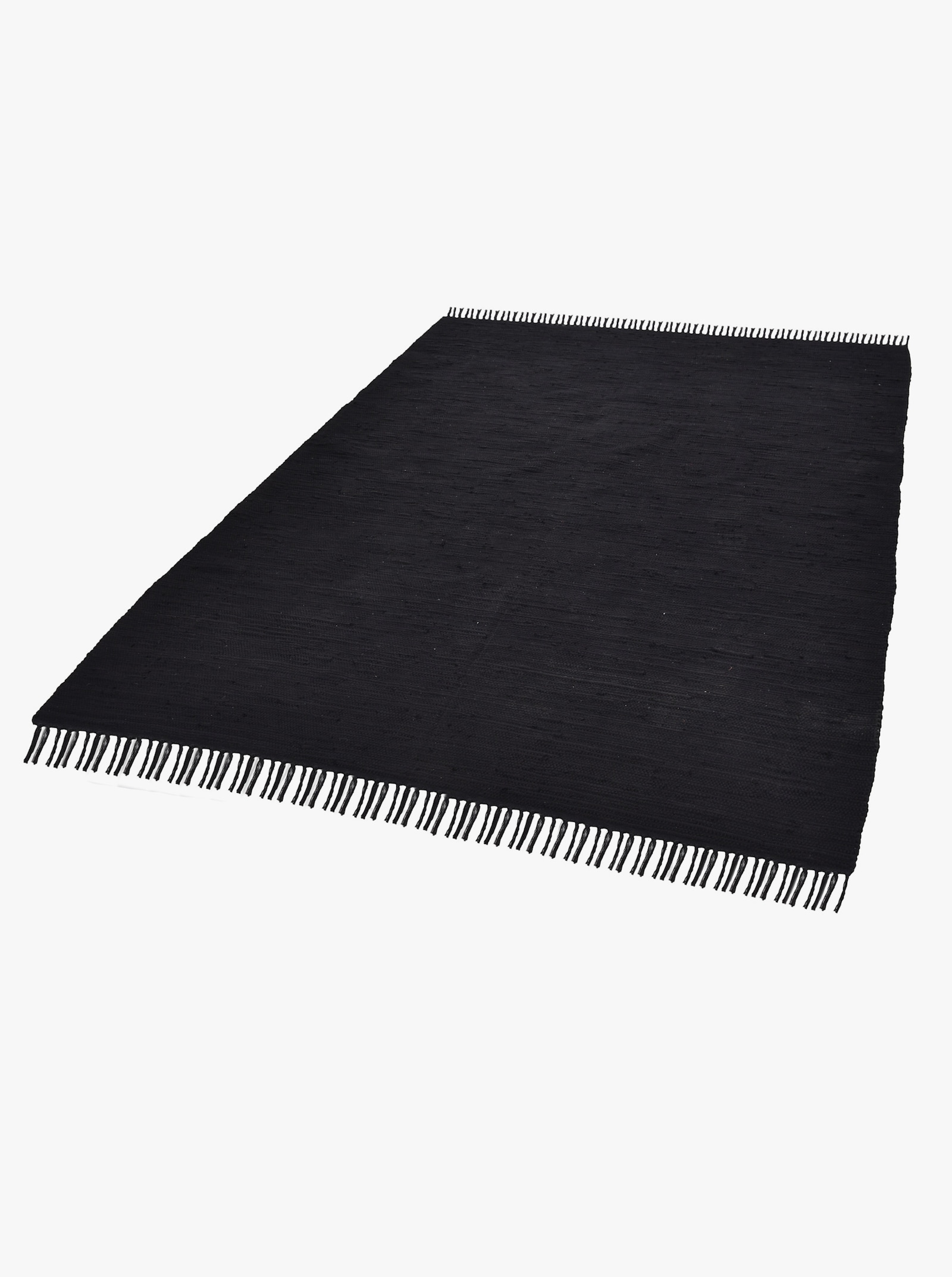 Theko Handwebteppich - schwarz