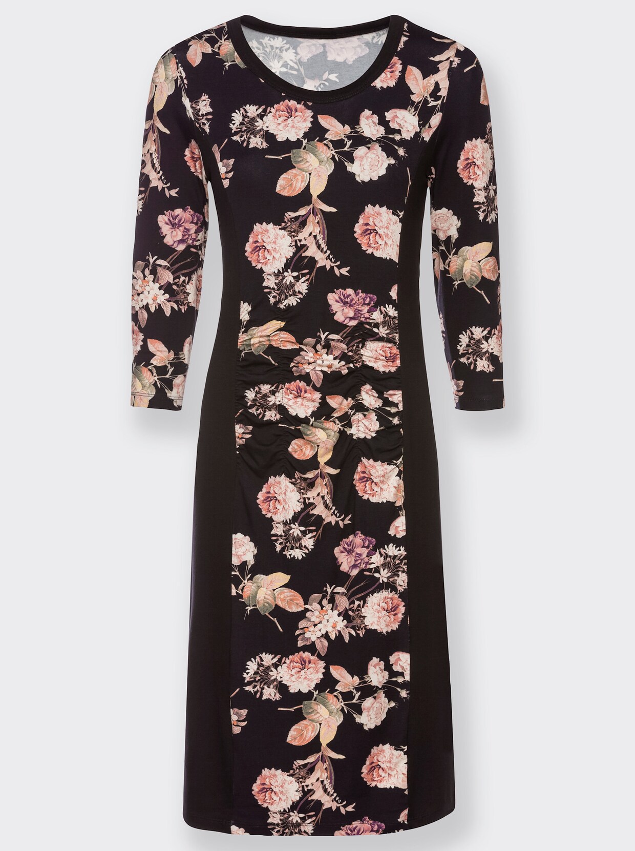 Jerseykleid - schwarz-puder-bedruckt