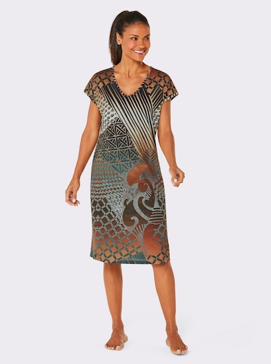 Sommerkleid - camel-jade-bedruckt
