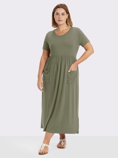 Jerseykleid mit Taschen - khaki