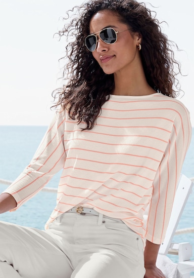 Vivance 3/4-Arm-Shirt - weiß, apricot
