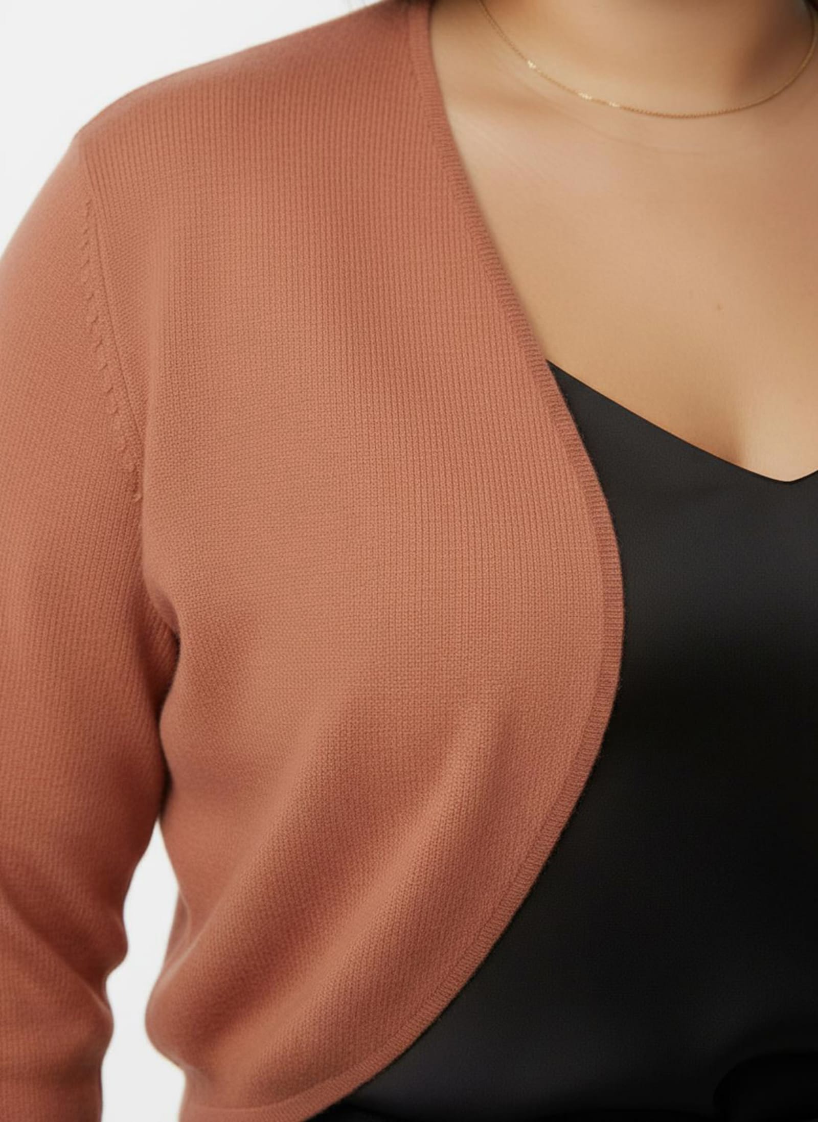 Bolero Feinstrick-Qualität, verschlusslos - papaya