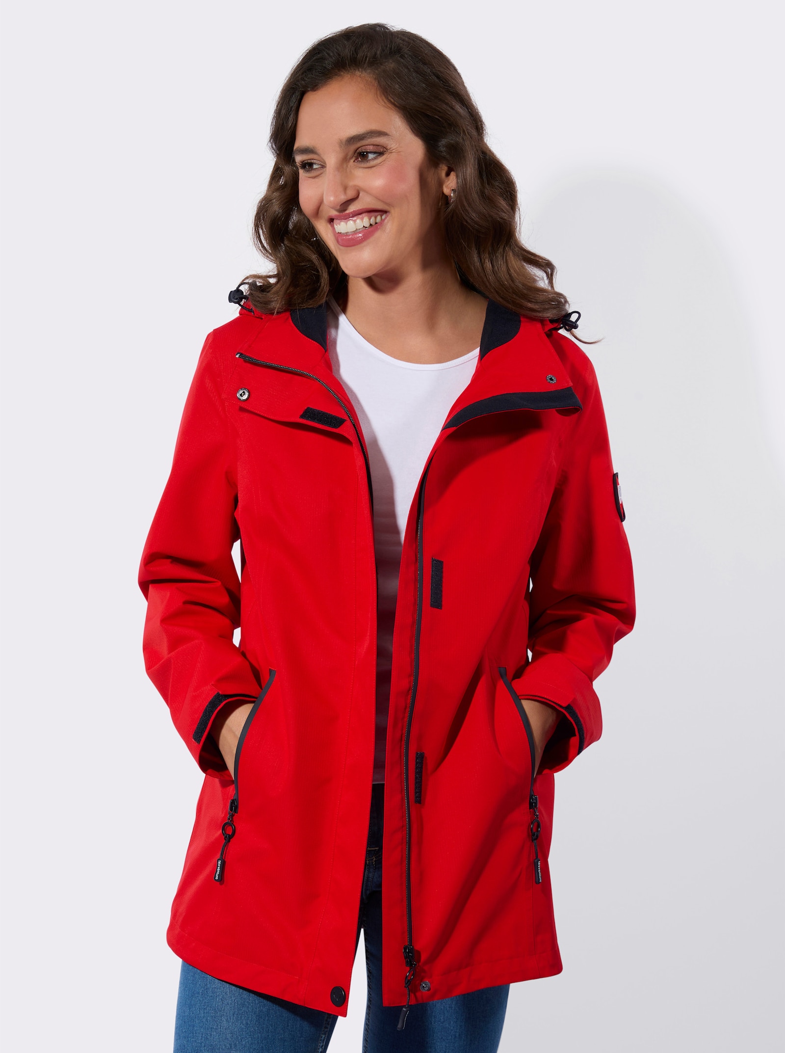 Funktionsjacke mit Reissverschluss-Taschen - rot