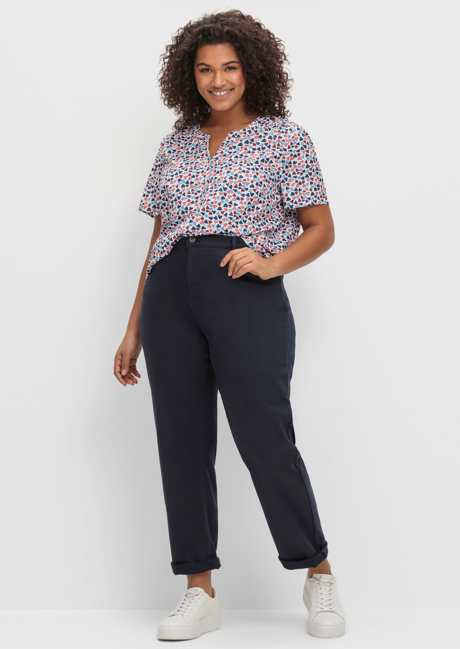 5-Pocket-Hose mit seitlichem Dehnbund - marine