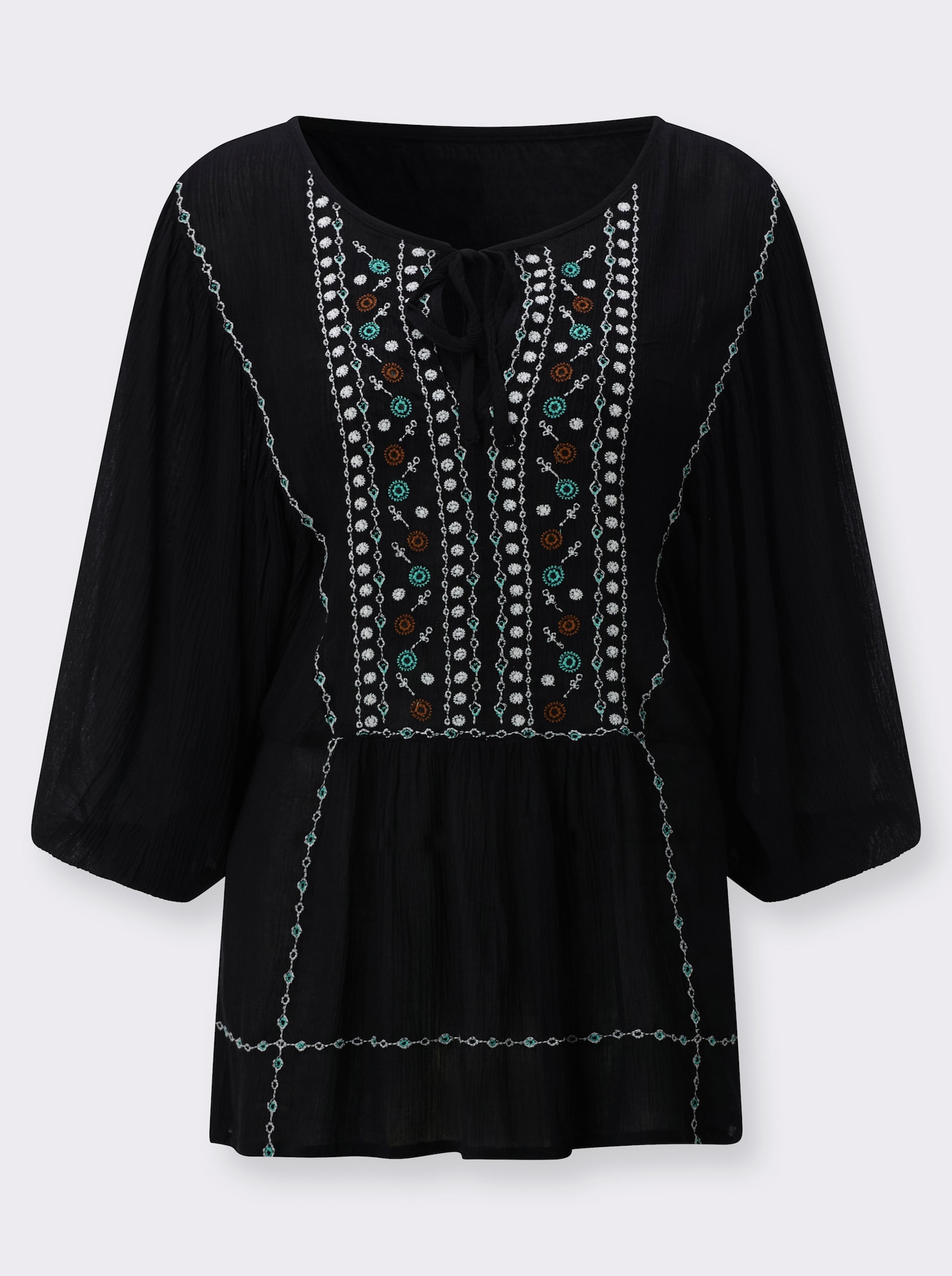 Tunika in Crinkle-Qualität - schwarz