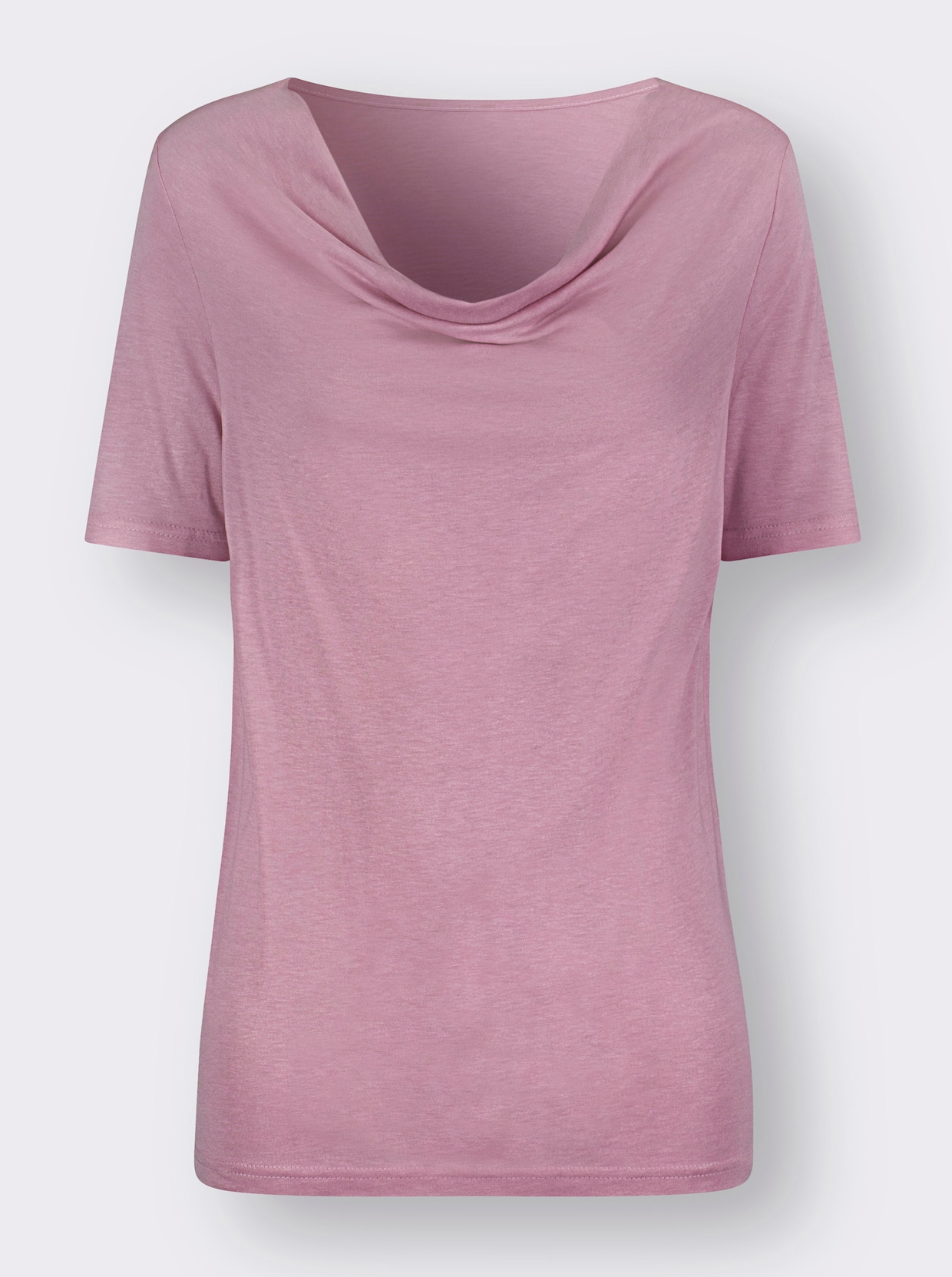 Tričko s vodopádovým golierom - svetloružová