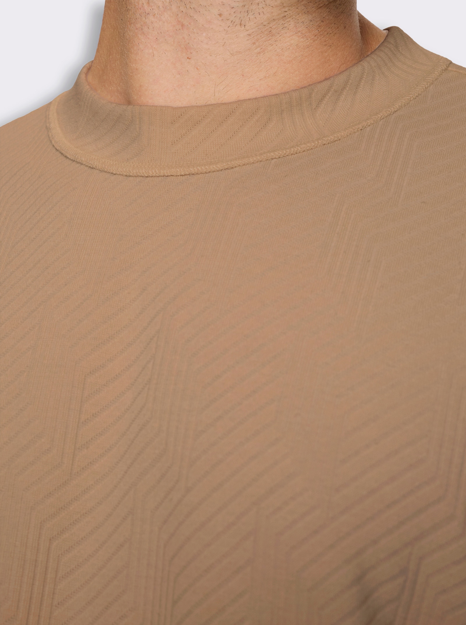 Marco Donati Kurzarmshirt in strukturierter Qualität - camel