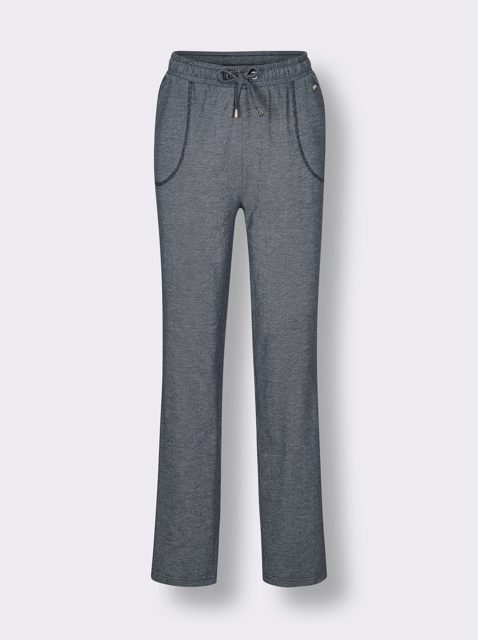 feel good Dehnbund-Hose in Jeans-Optik - dunkelblau-meliert