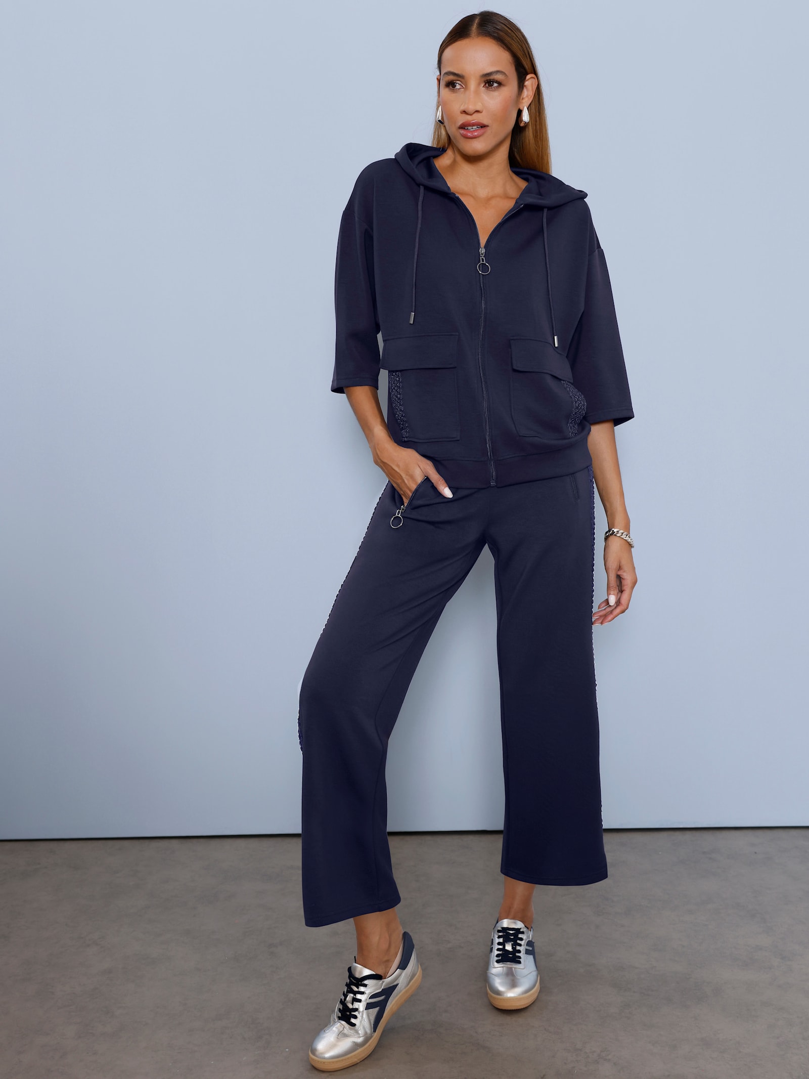 Jerseyhose mit Zierpatten hinten - marine