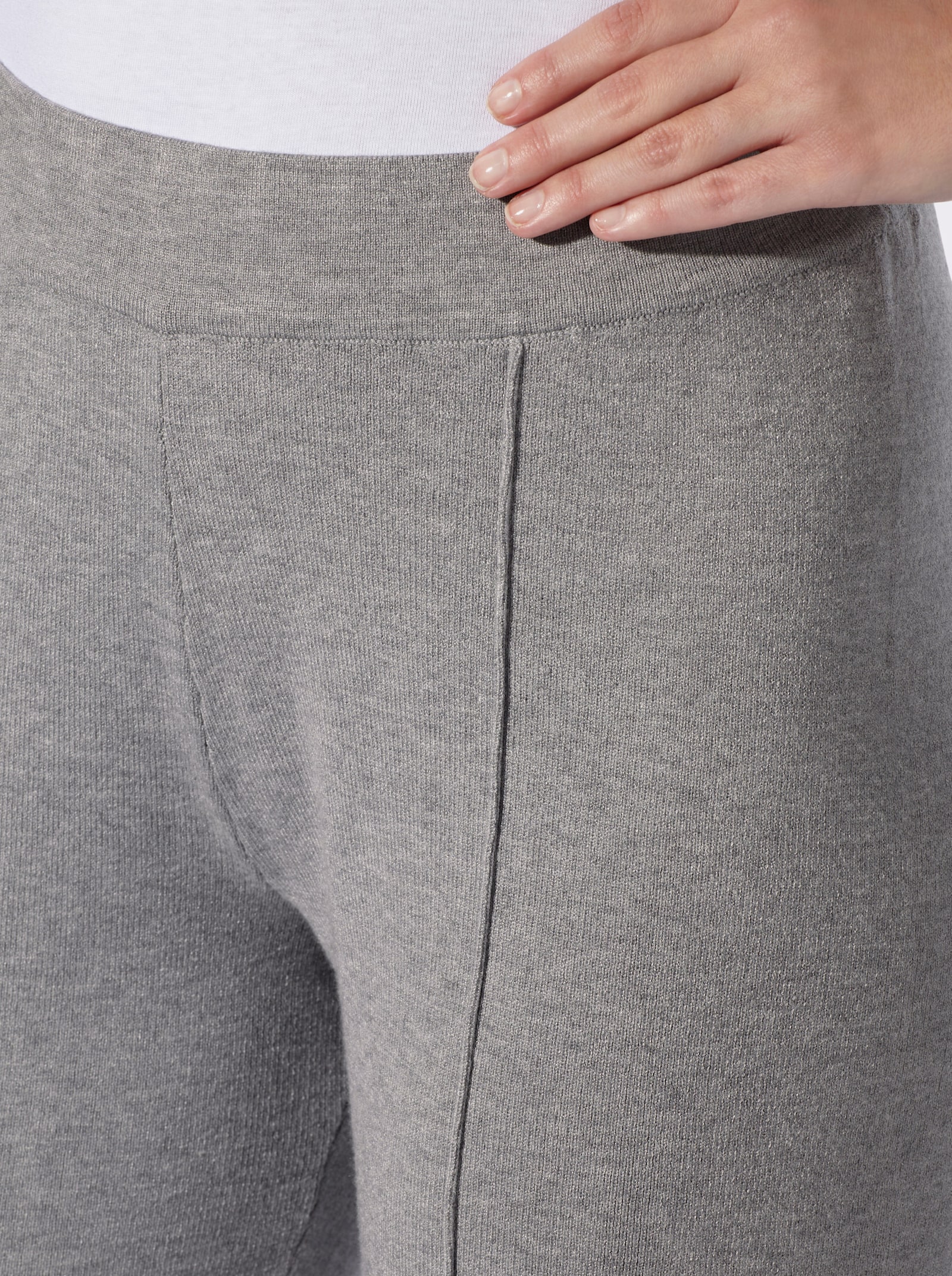 heine Strickhose mit Biesen - steingrau-meliert