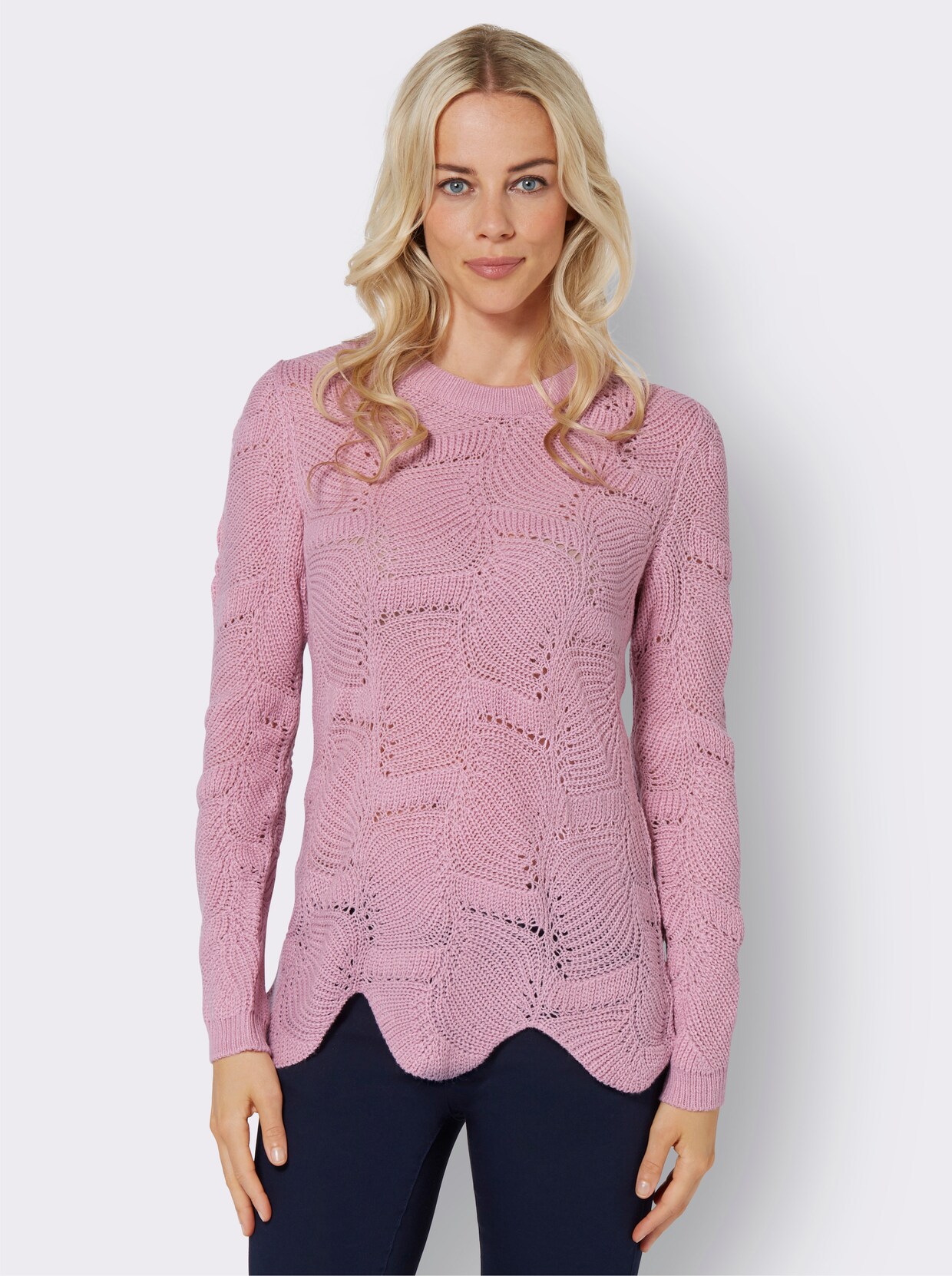 Langarm-Pullover - rosé