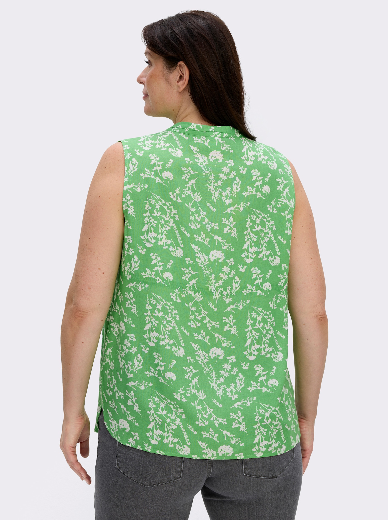 Blusentop aus reiner Viskose - apfel-ecru