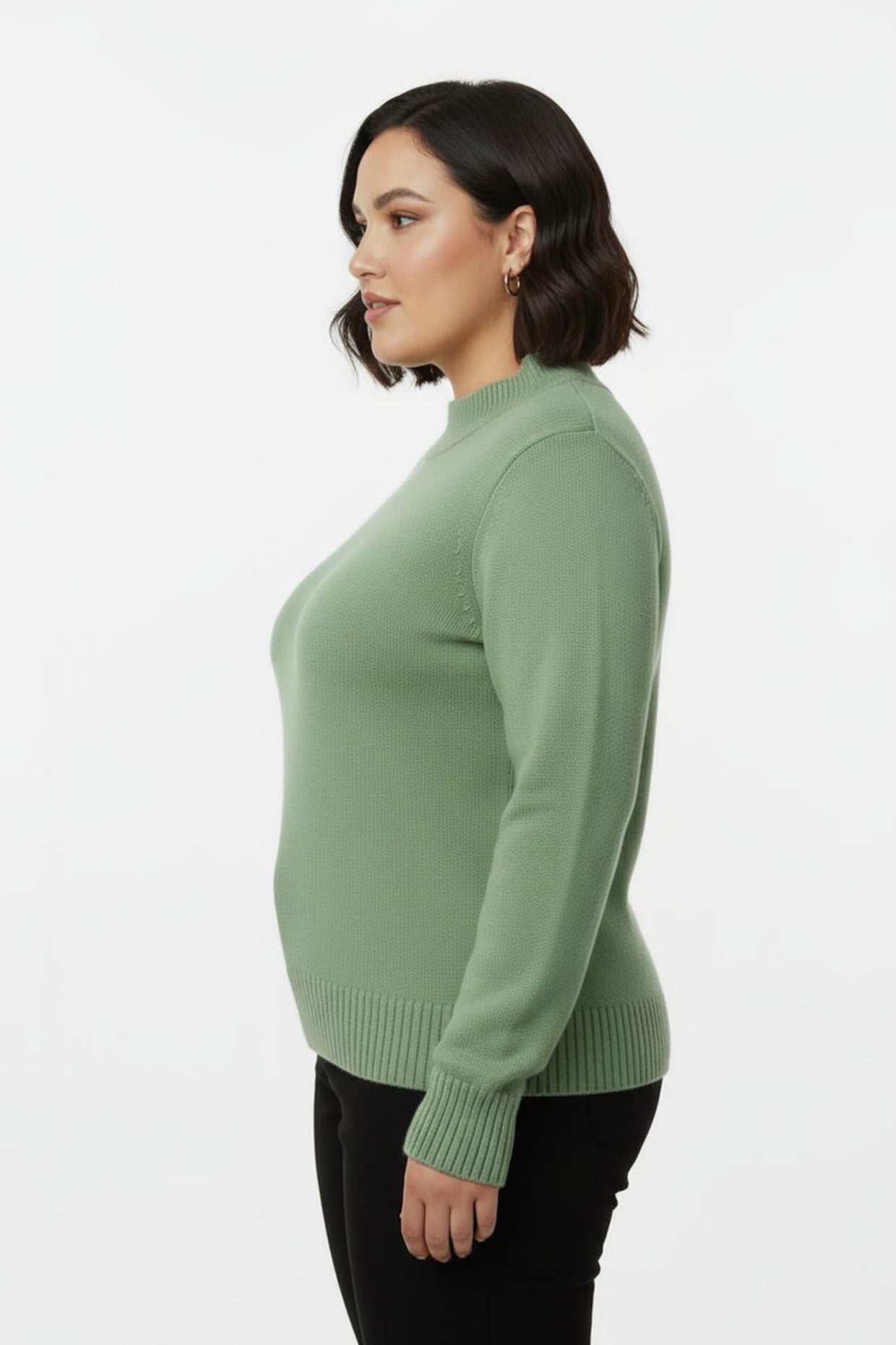 Stehkragenpullover mit Baumwolle - apfel