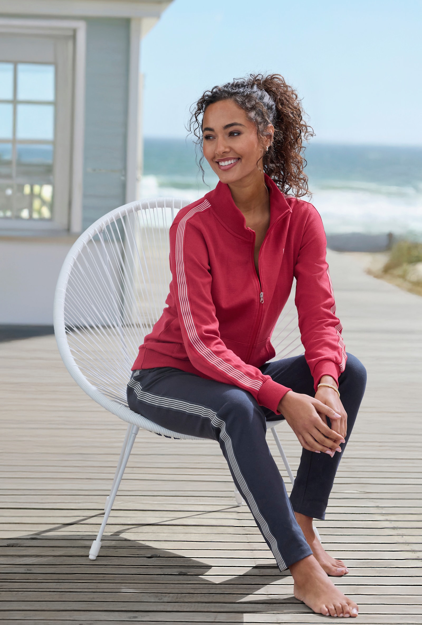 H.I.S Sweatjacke - rot