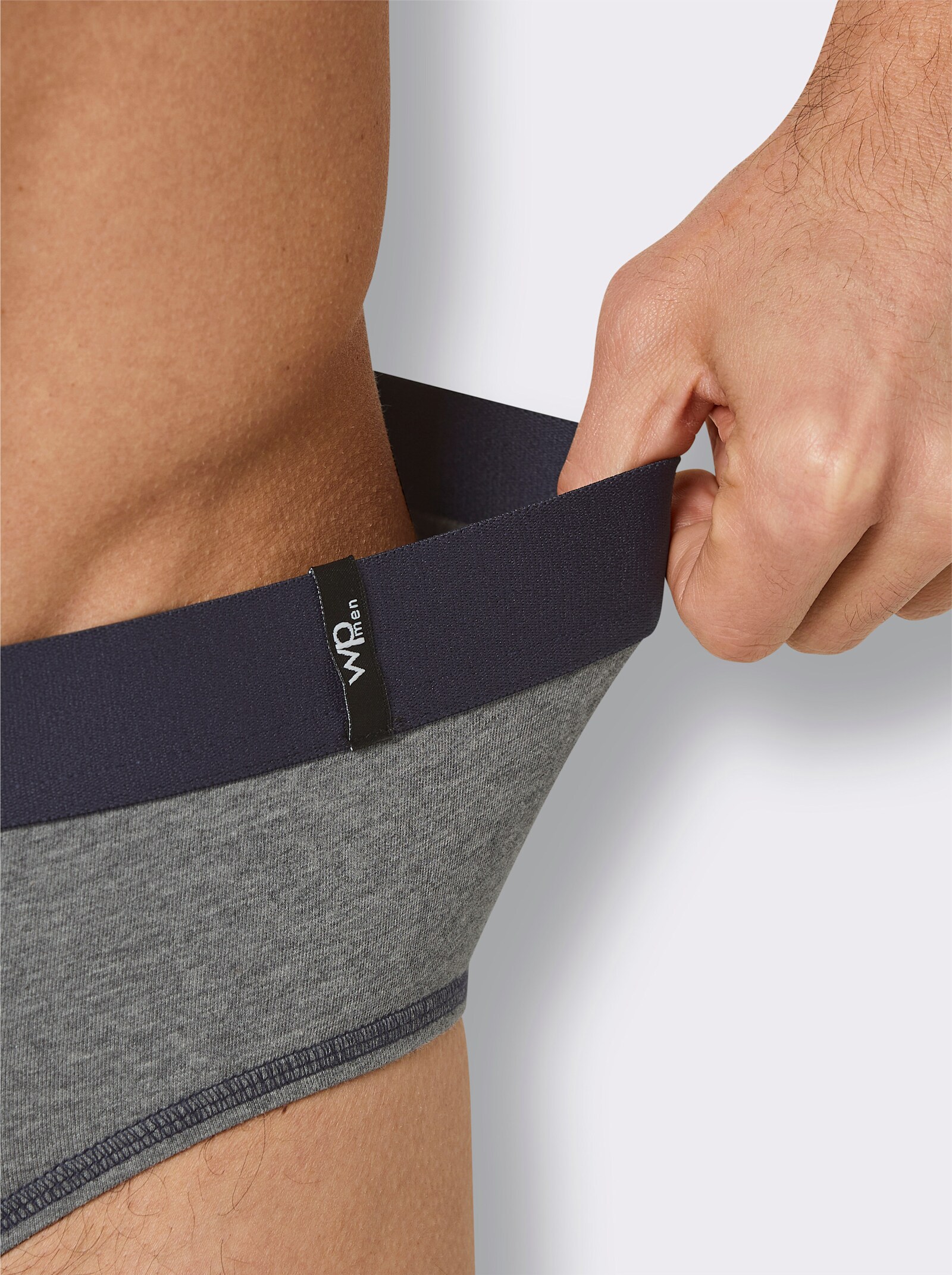 wäschepur men Slip - marine + anthrazit-meliert