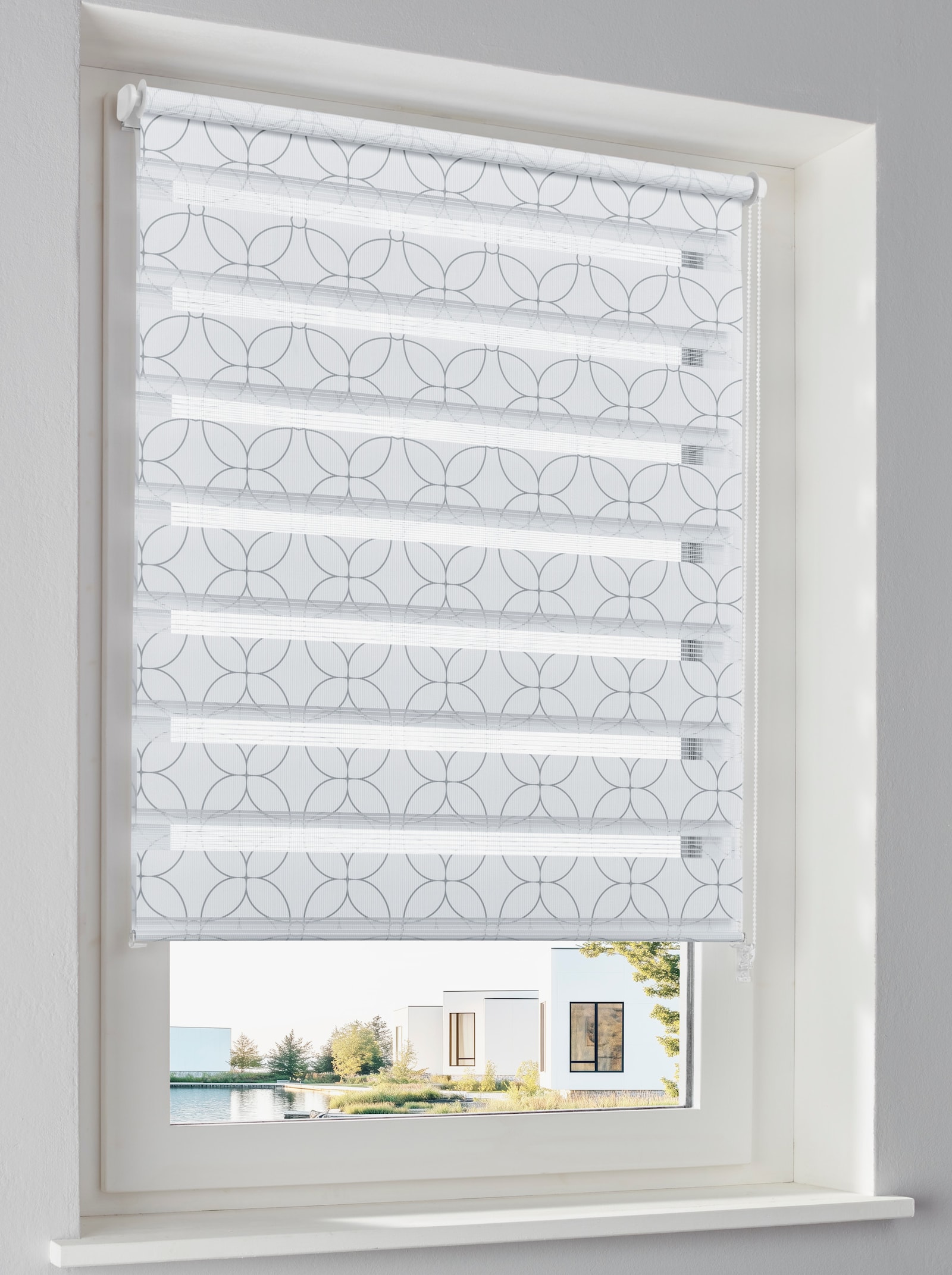 heine home Doppelrollo - weiß-grau