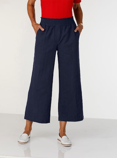 Culotte mit Leinen-Anteil - marine