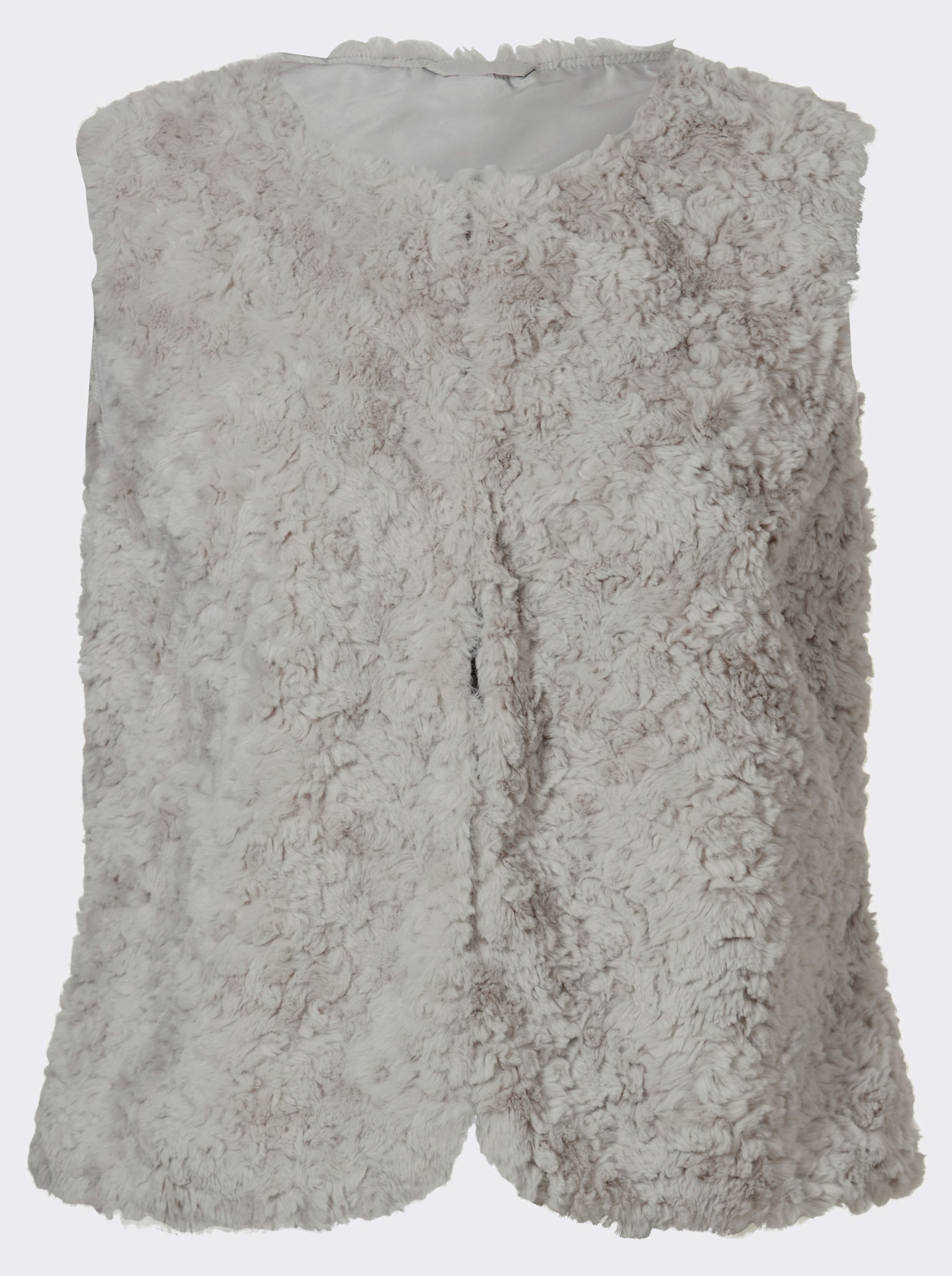 Fellimitatweste mit Hakenverschluss - hellgrau