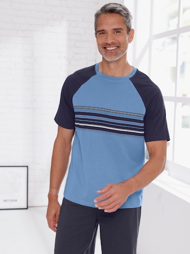 Shorty mit Streifen-Druck - marine/middenblauw