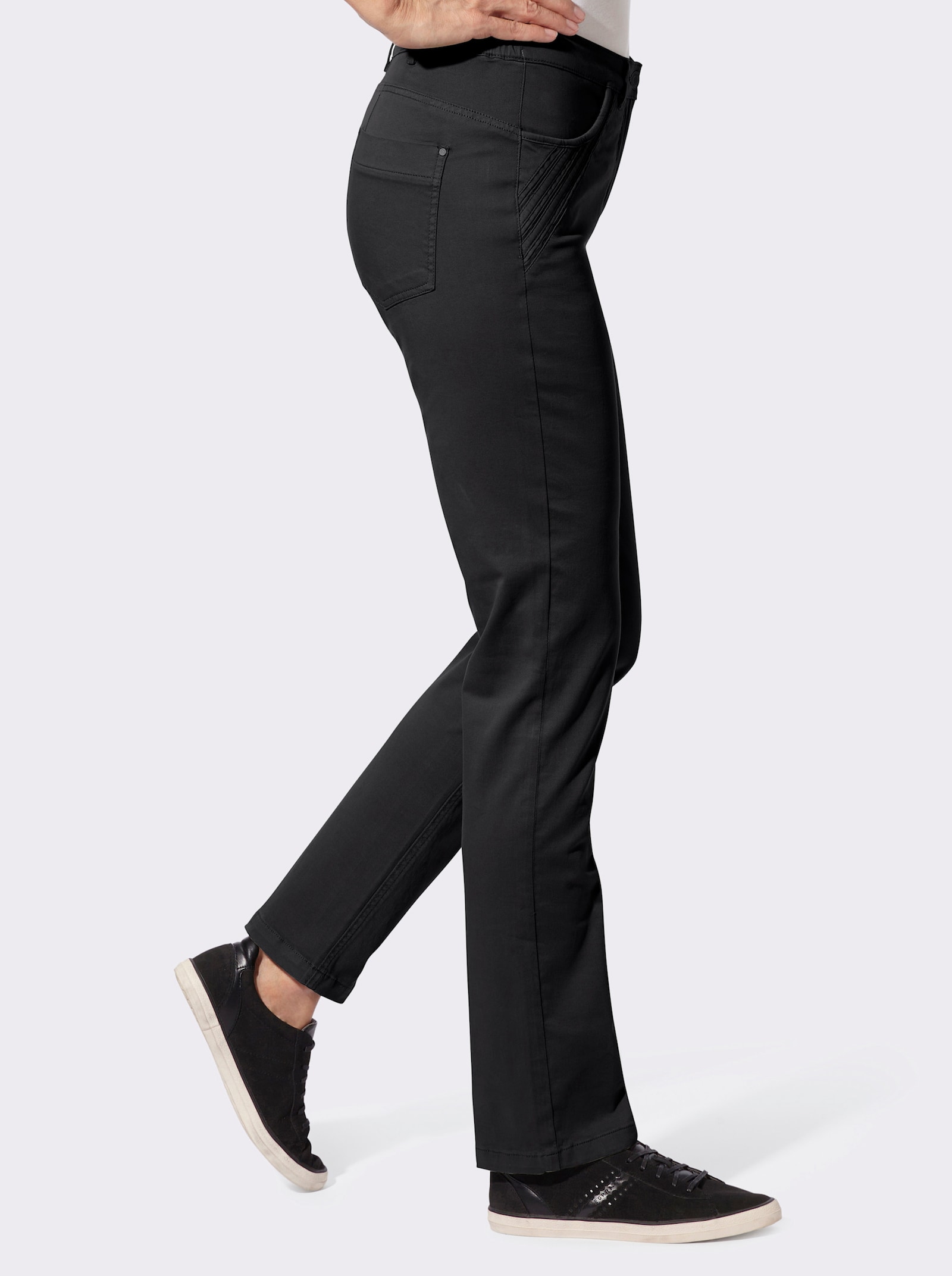 Jeans mit seitlichem Dehnbund - schwarz