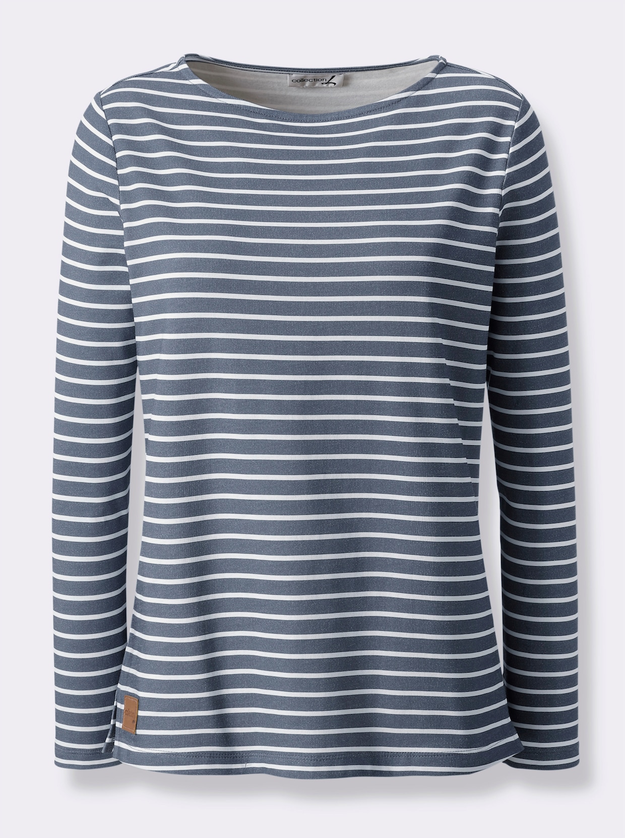 Sweatshirt - rauchblau-ecru-geringelt