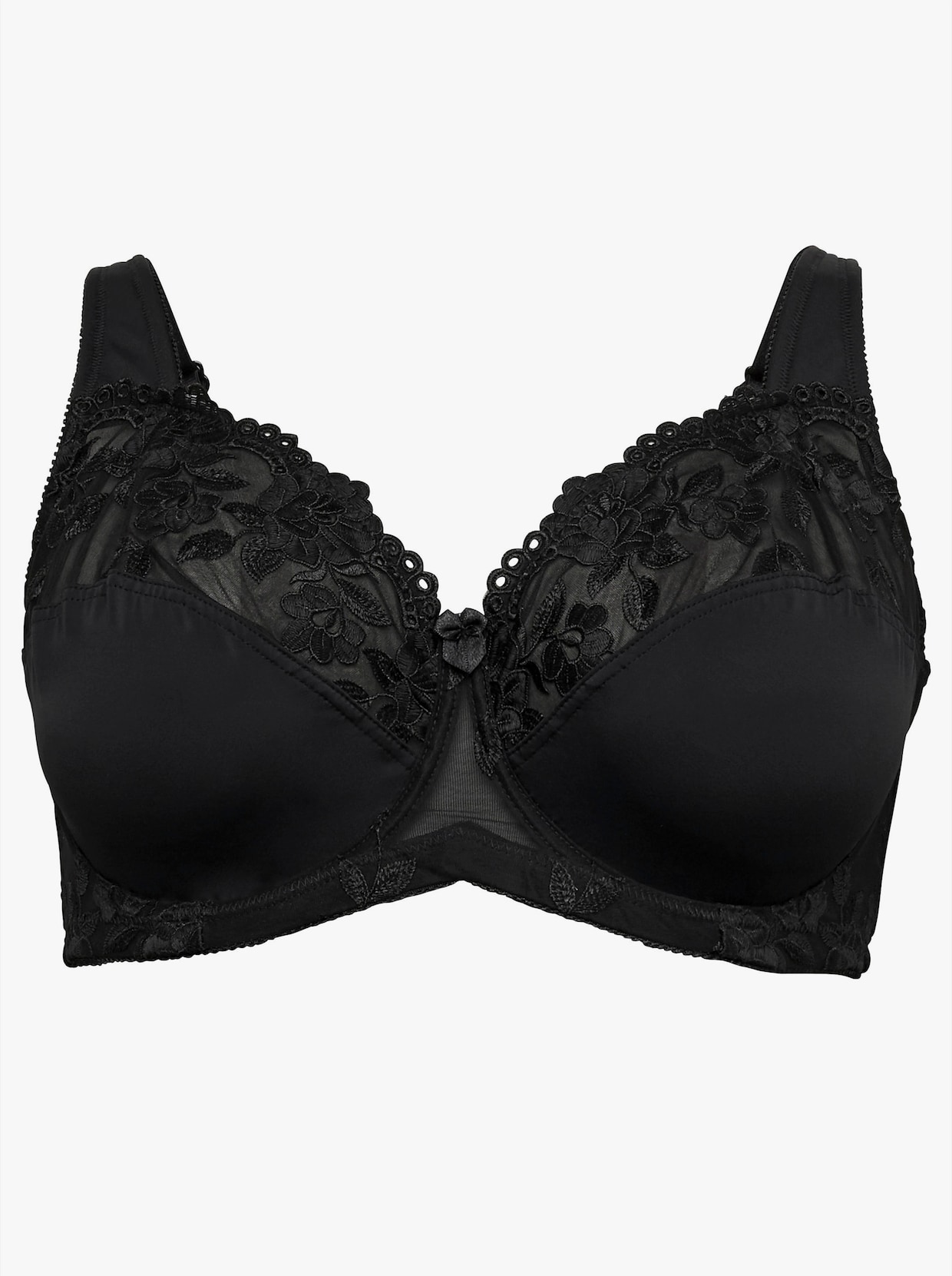 sheego Soutien-gorge à armatures avec dentelle légèrement transparente - noir