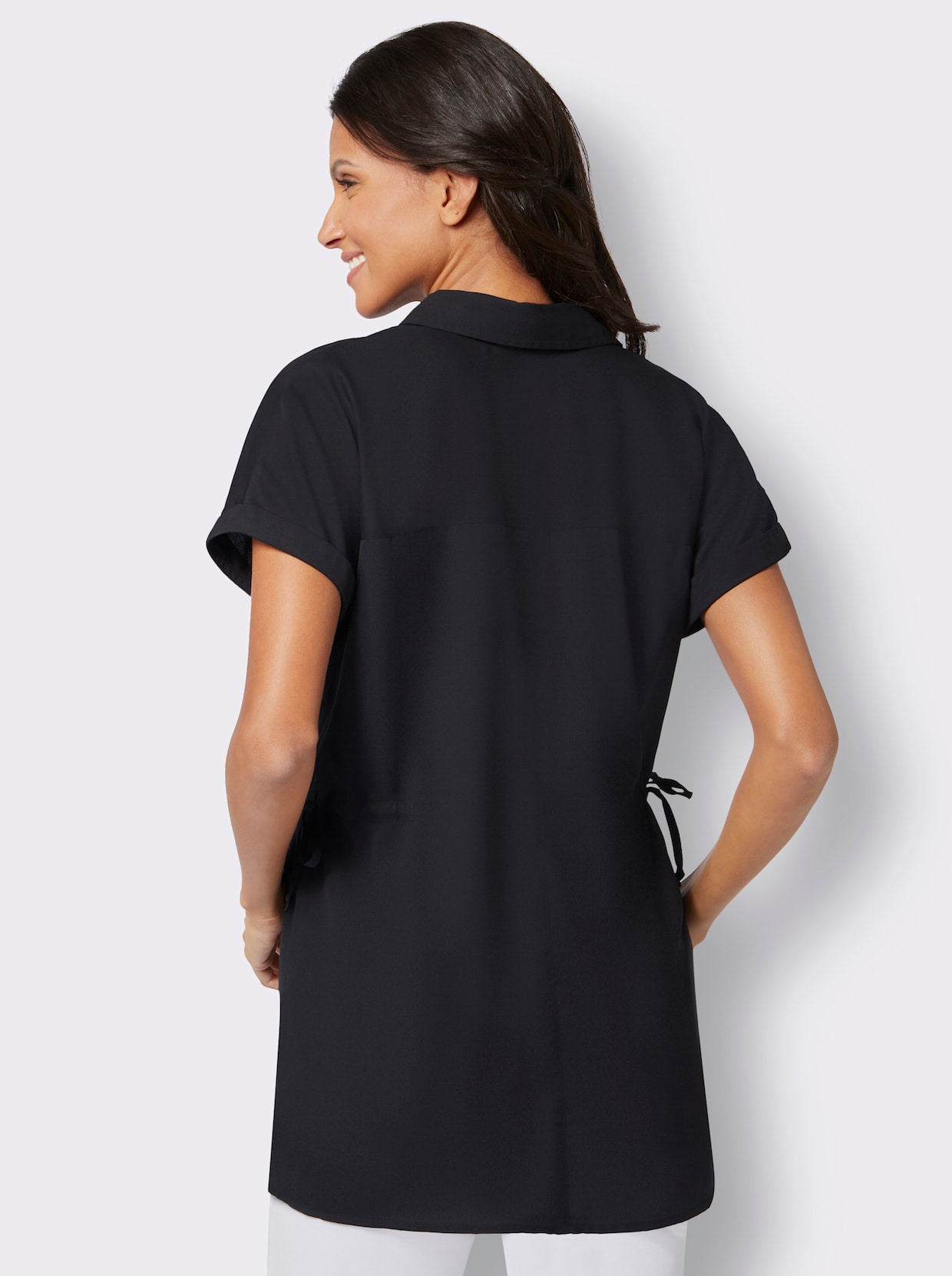 Longline blouse - zwart