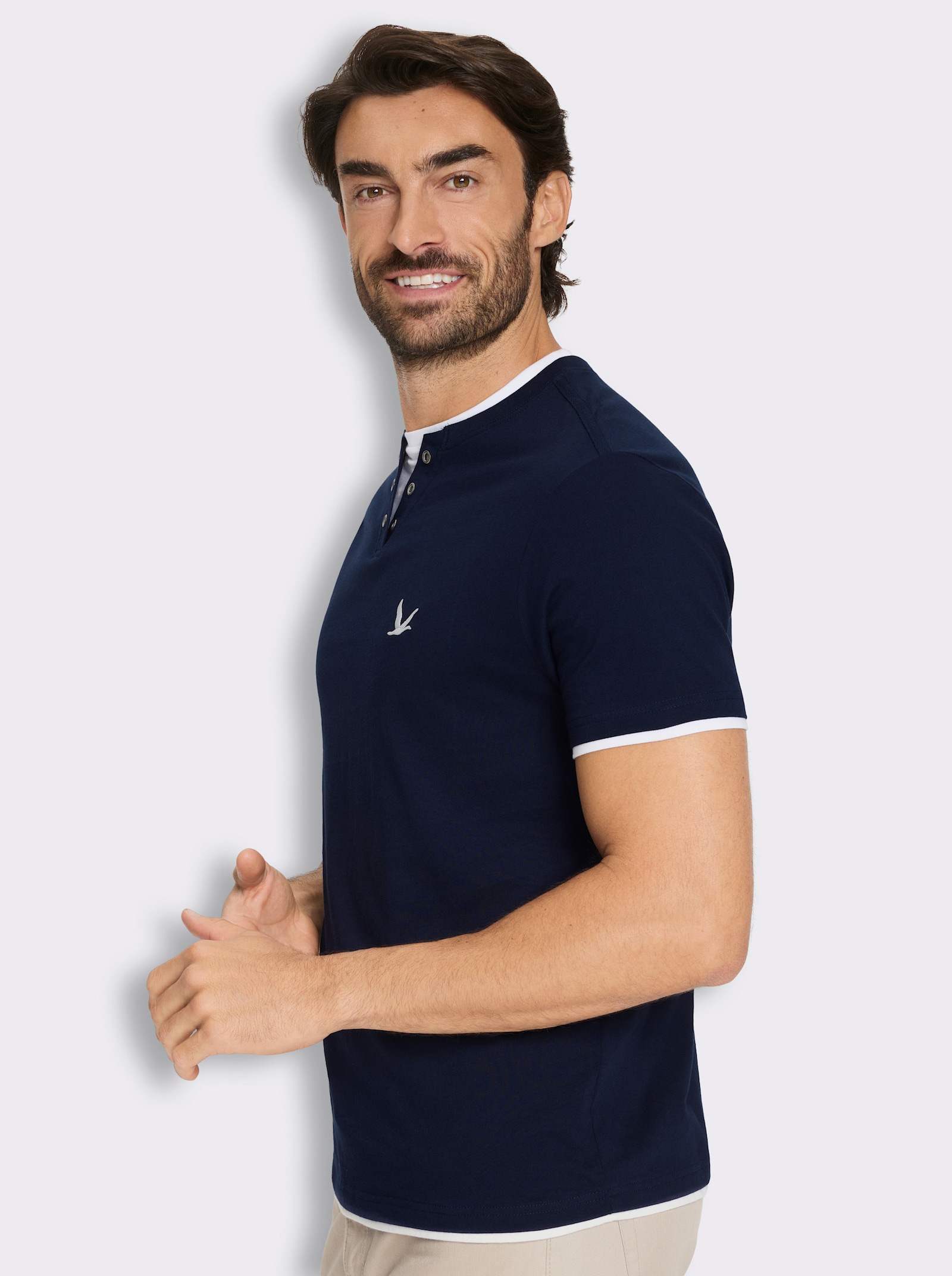 Kurzarmshirt im Doppelpack - marine + anthrazit