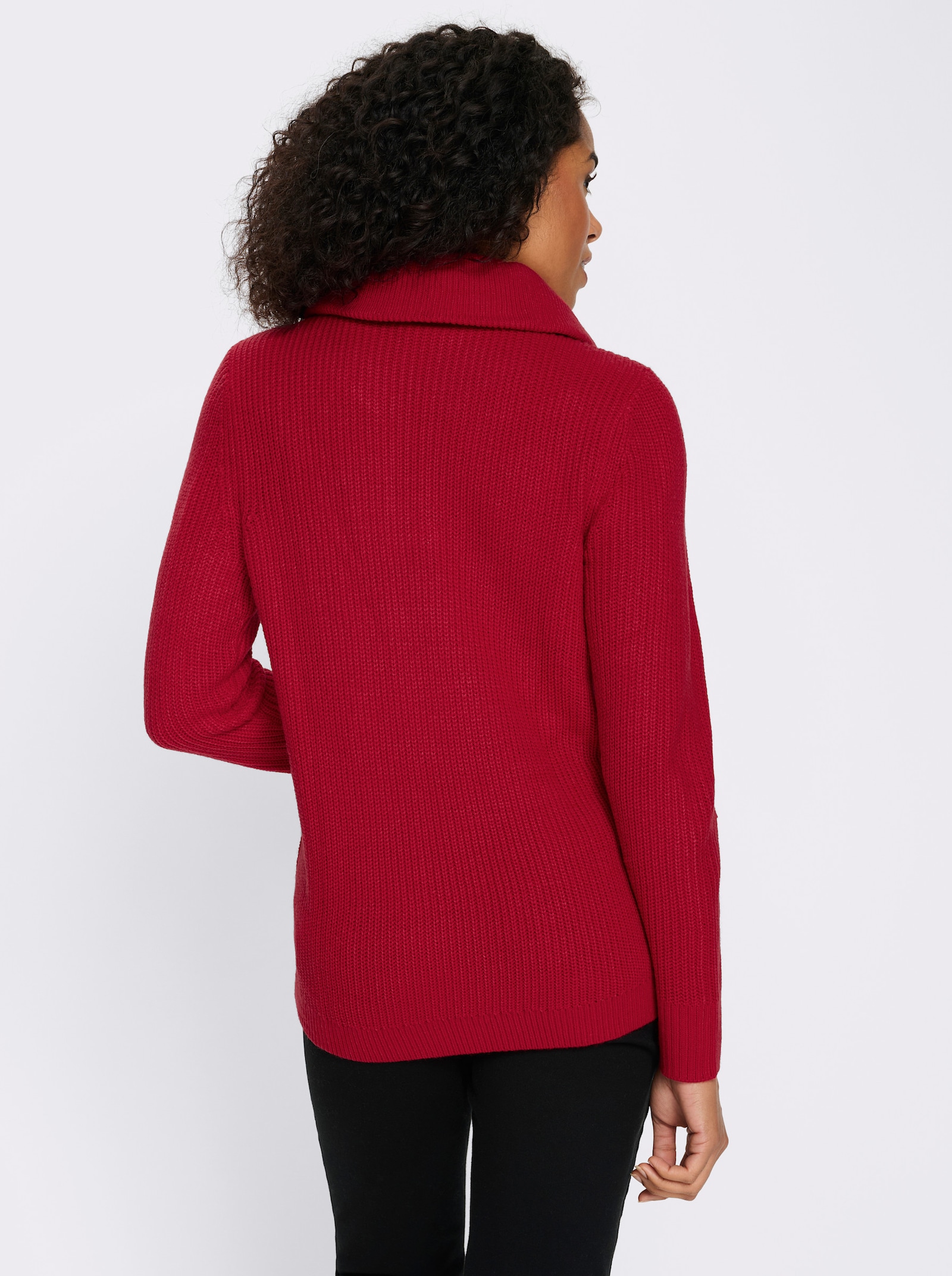 Schipperstrui met dubbele kraag - rood