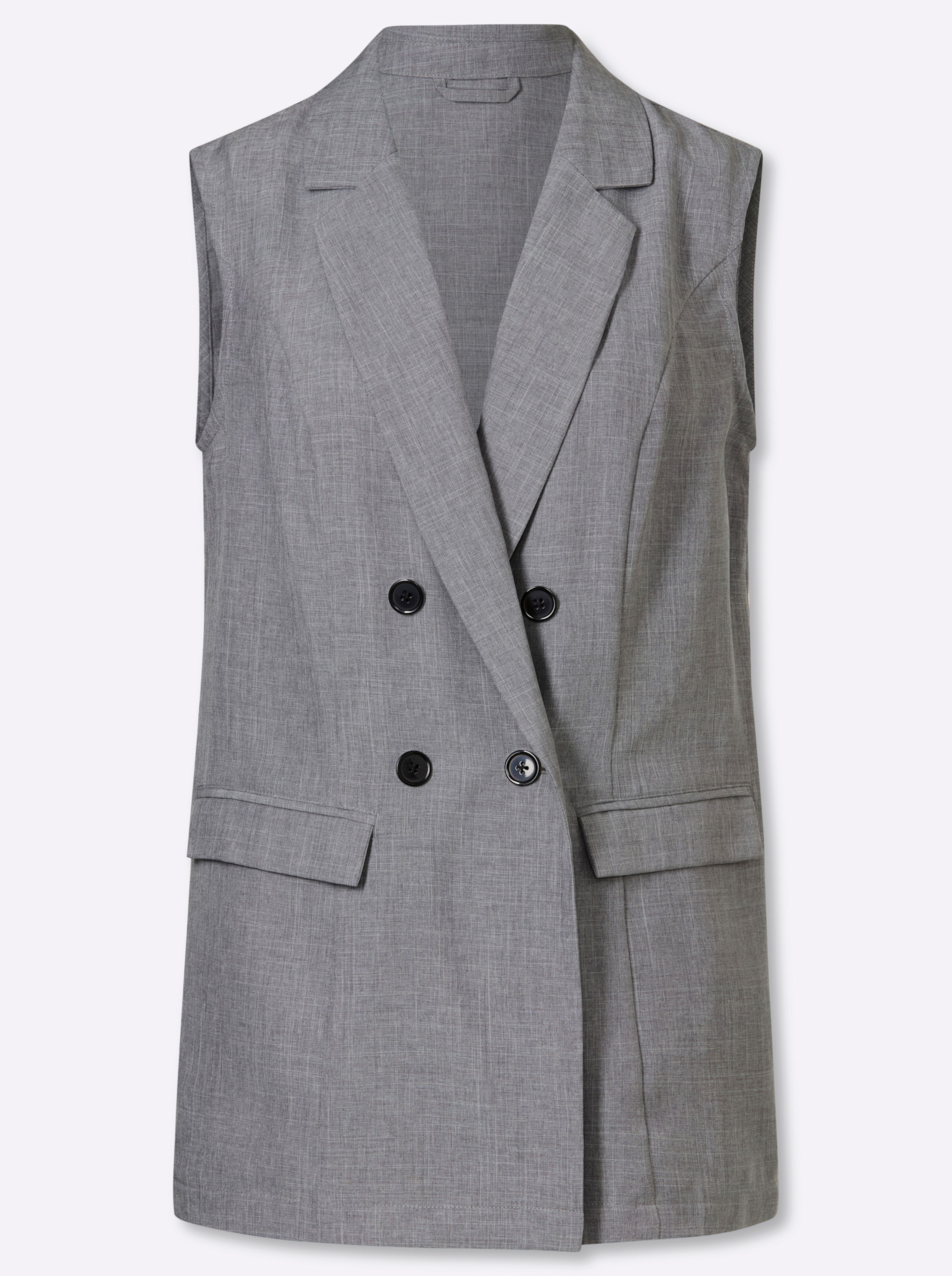 Gilet in gemêleerde look in lichtgrijs gemêleerd | Your Look