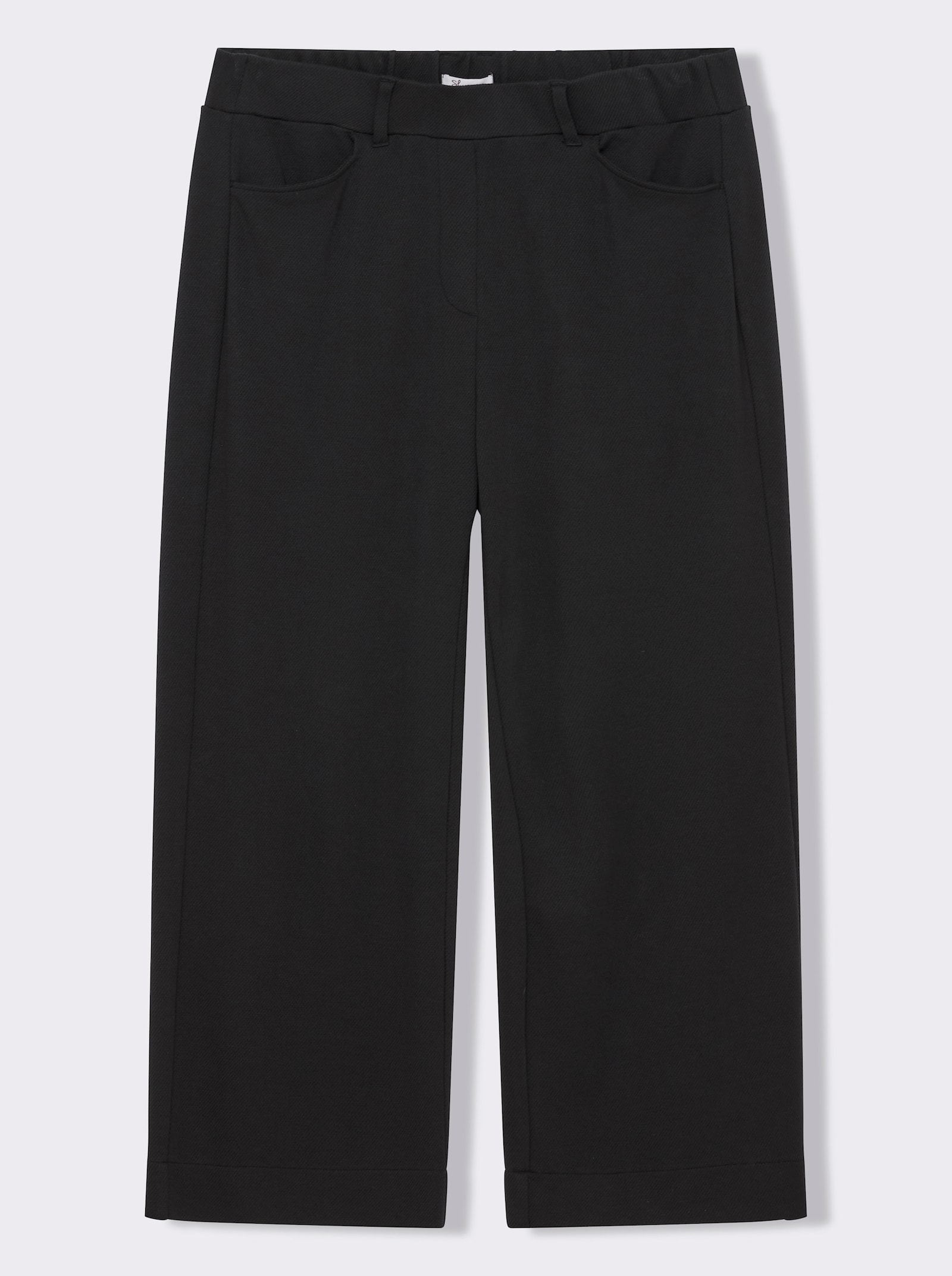 sheego Culotte in Struktur-Optik - schwarz-gemustert