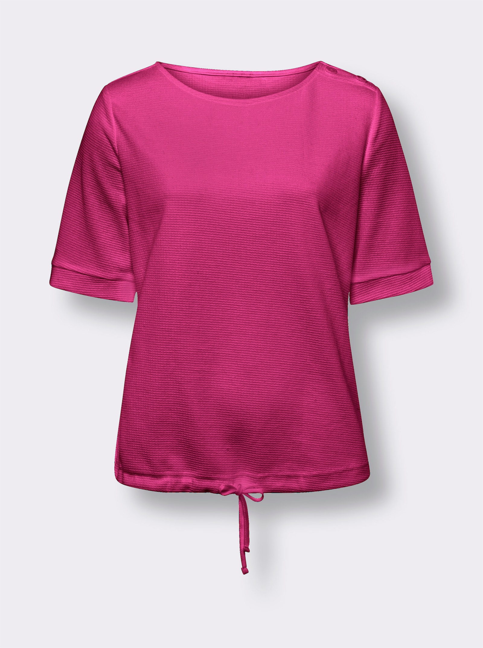 heine Kurzarmshirt aus Strukturware - fuchsia