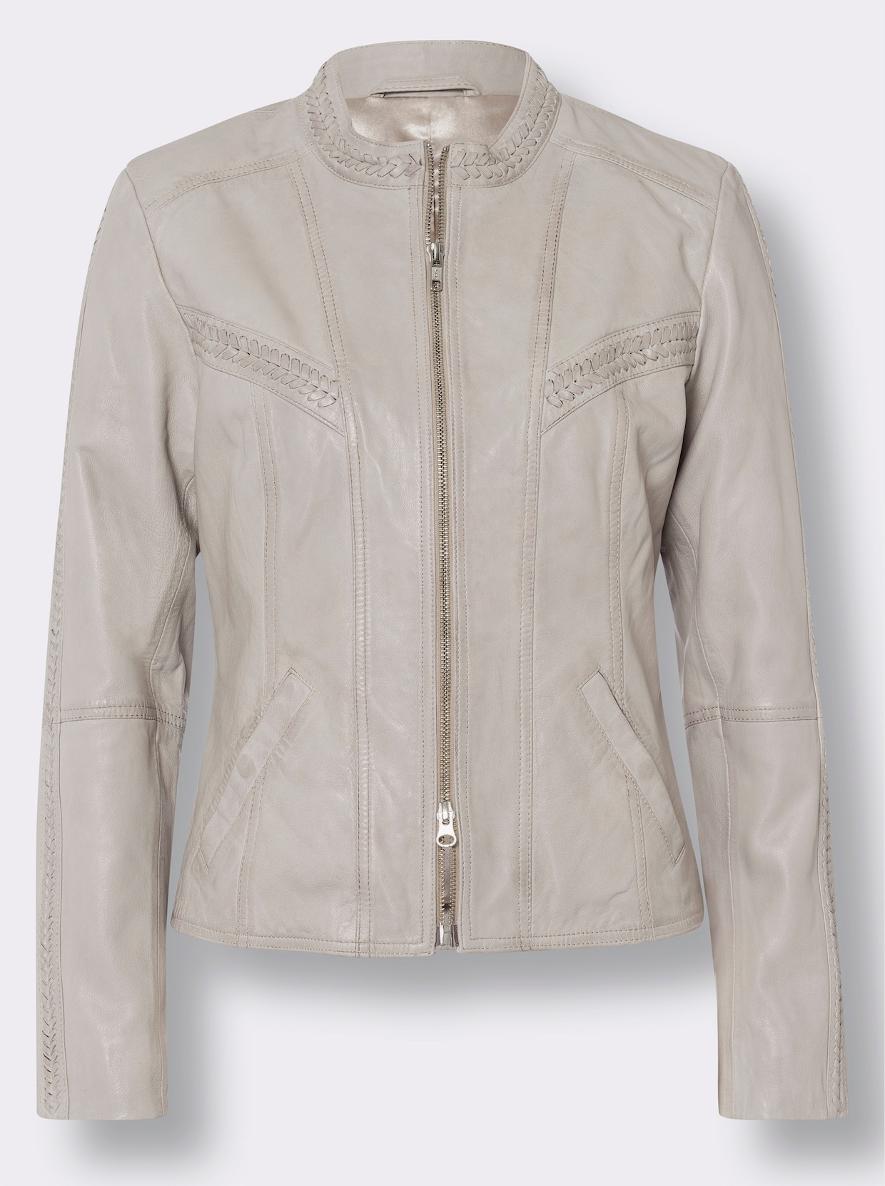 heine Veste en cuir - beige