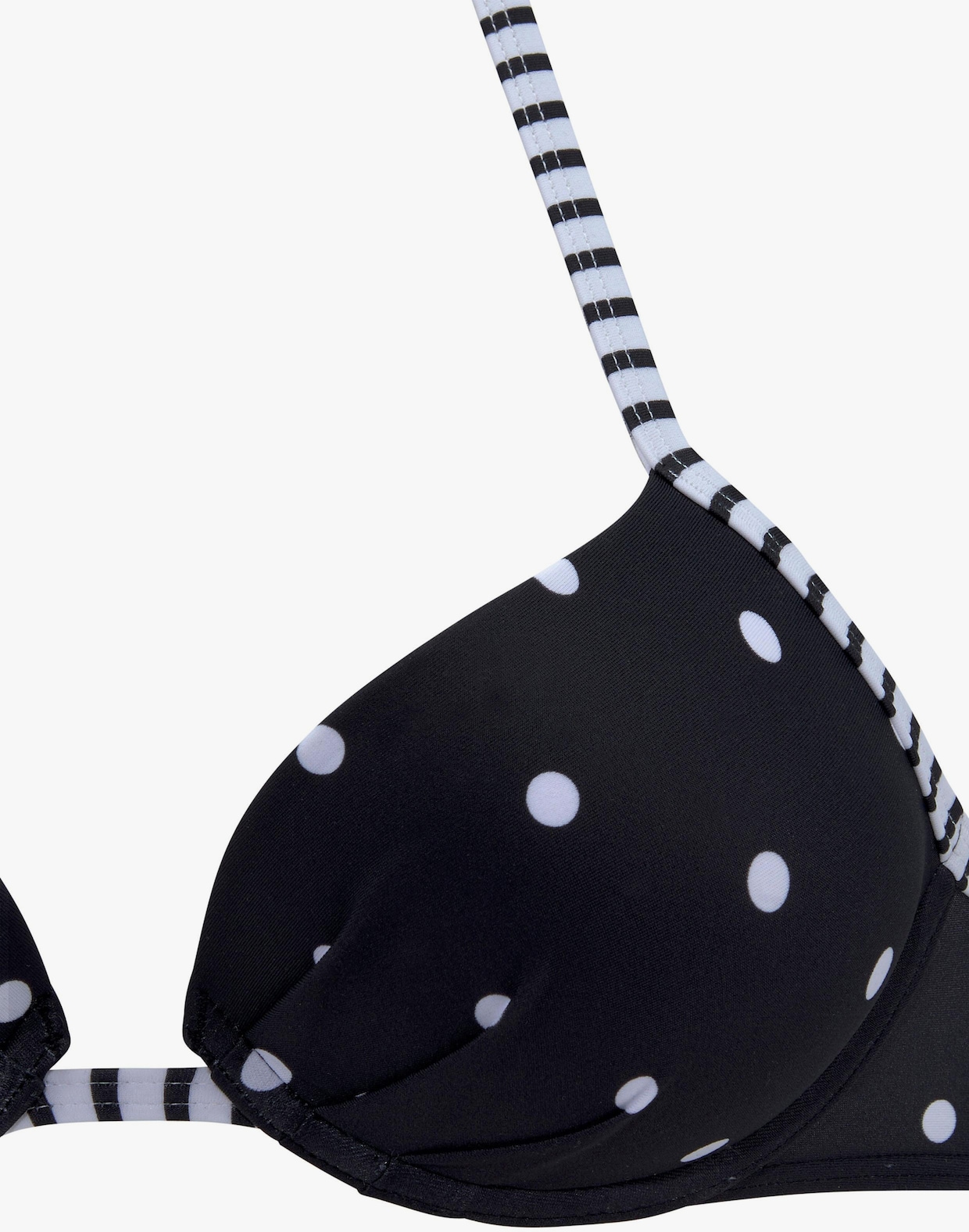 s.Oliver Haut de bikini push-up - noir-blanc