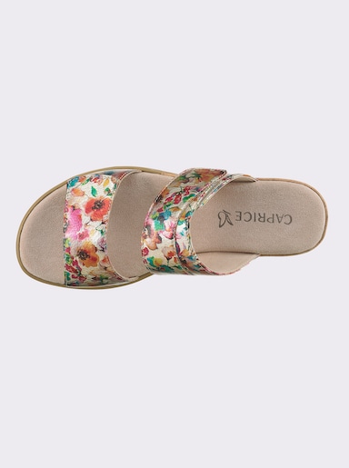Caprice Pantolette mit floralem Druck - bunt