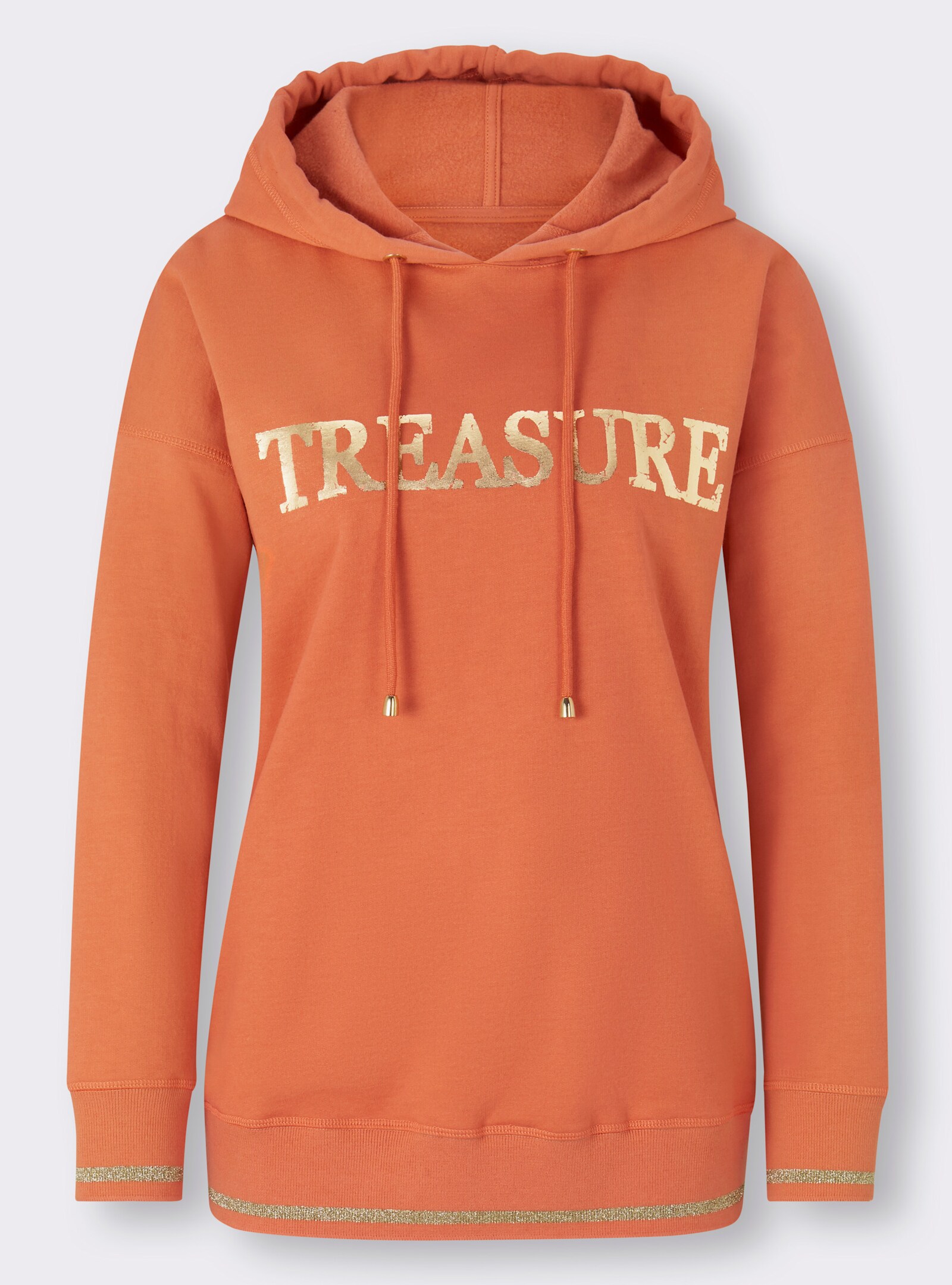 heine Hoodie met glansgaren - papaja bedrukt