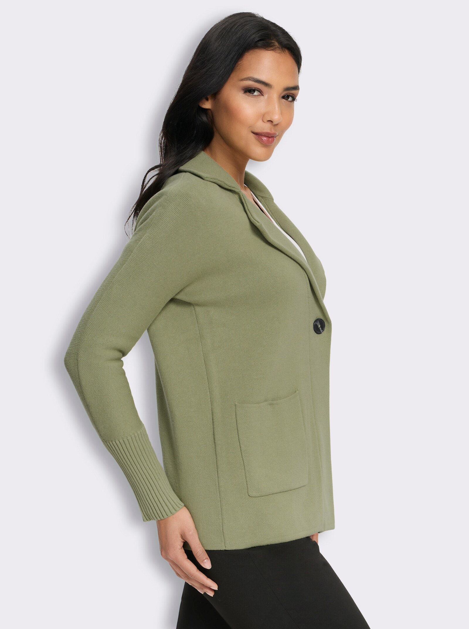 Cardigan in Jacquard-Strick-Qualität - schilf